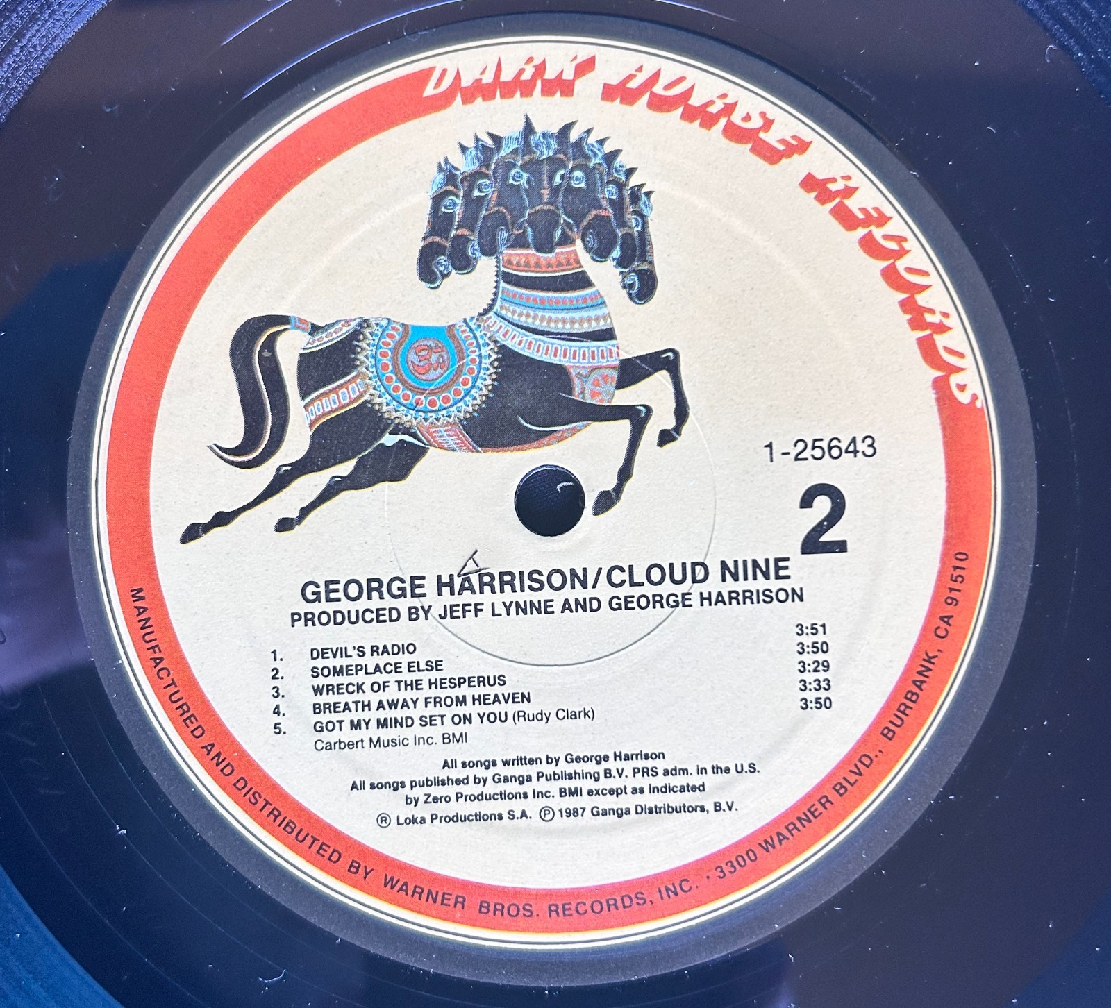 CLOUD NINE George Harrison 1987 LP Dark Horse Records 1-25643 1st Press VG+/EX