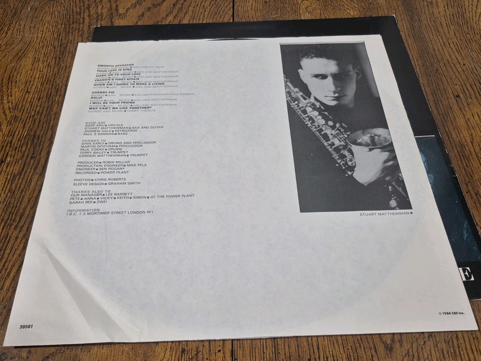 Sade Diamond Life LP Vinyl Record 1985 Portrait FR 39581