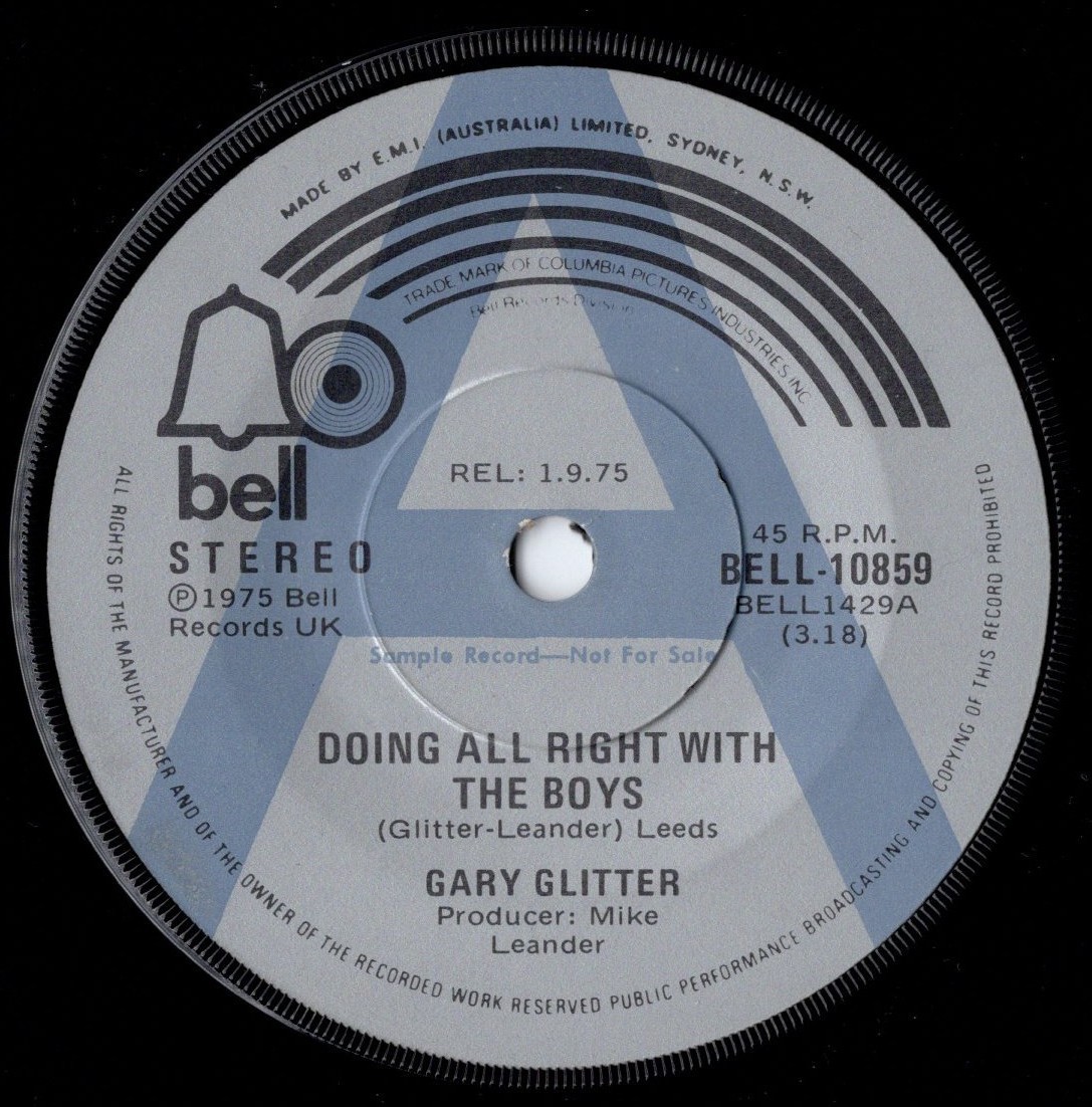 GARY GLITTER: Doing All Right With The Boys – 7″ – AUSTRALIA – PROMO: VERY GOOD