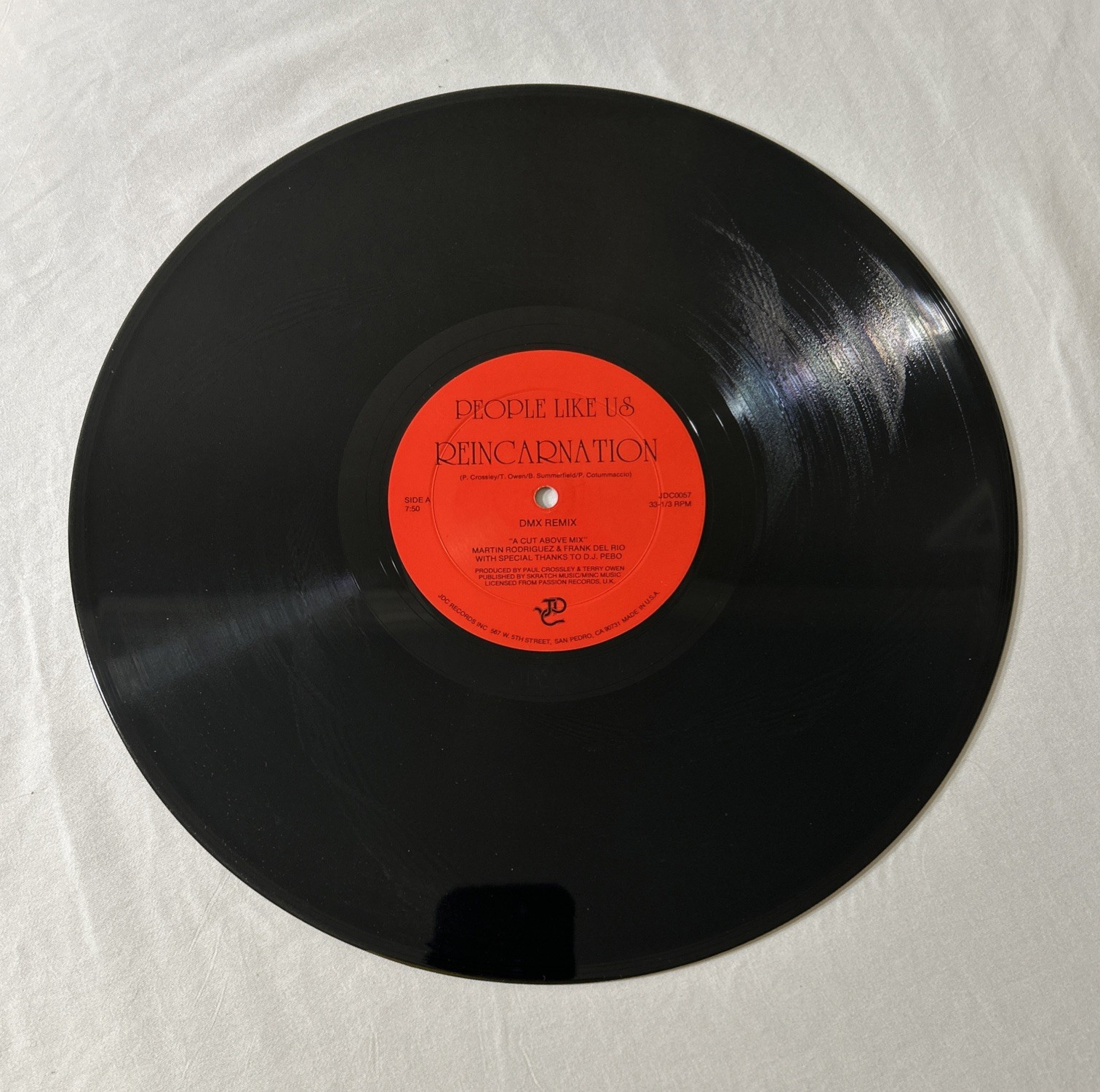 People Like Us – Reincarnation 12” Vinyl Record 33 RPM DMX Remix A Cut Above Mix