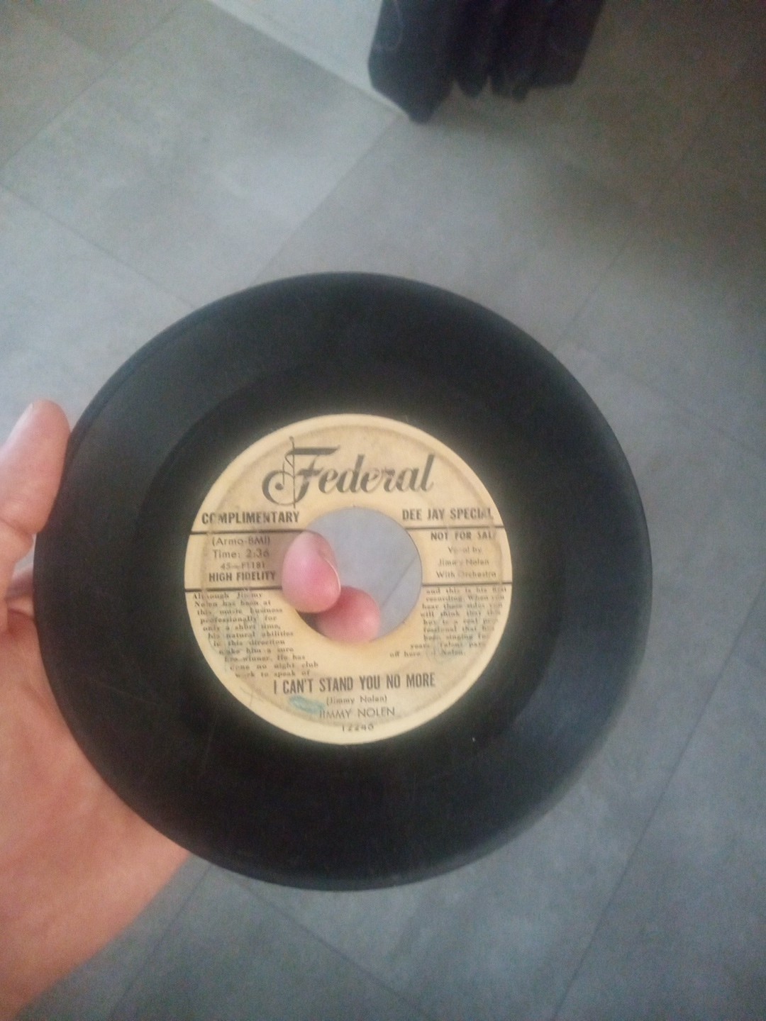 Jimmy Nolan I Can’t Stand You No More Federal F1181 Worn (W) Very Rare.