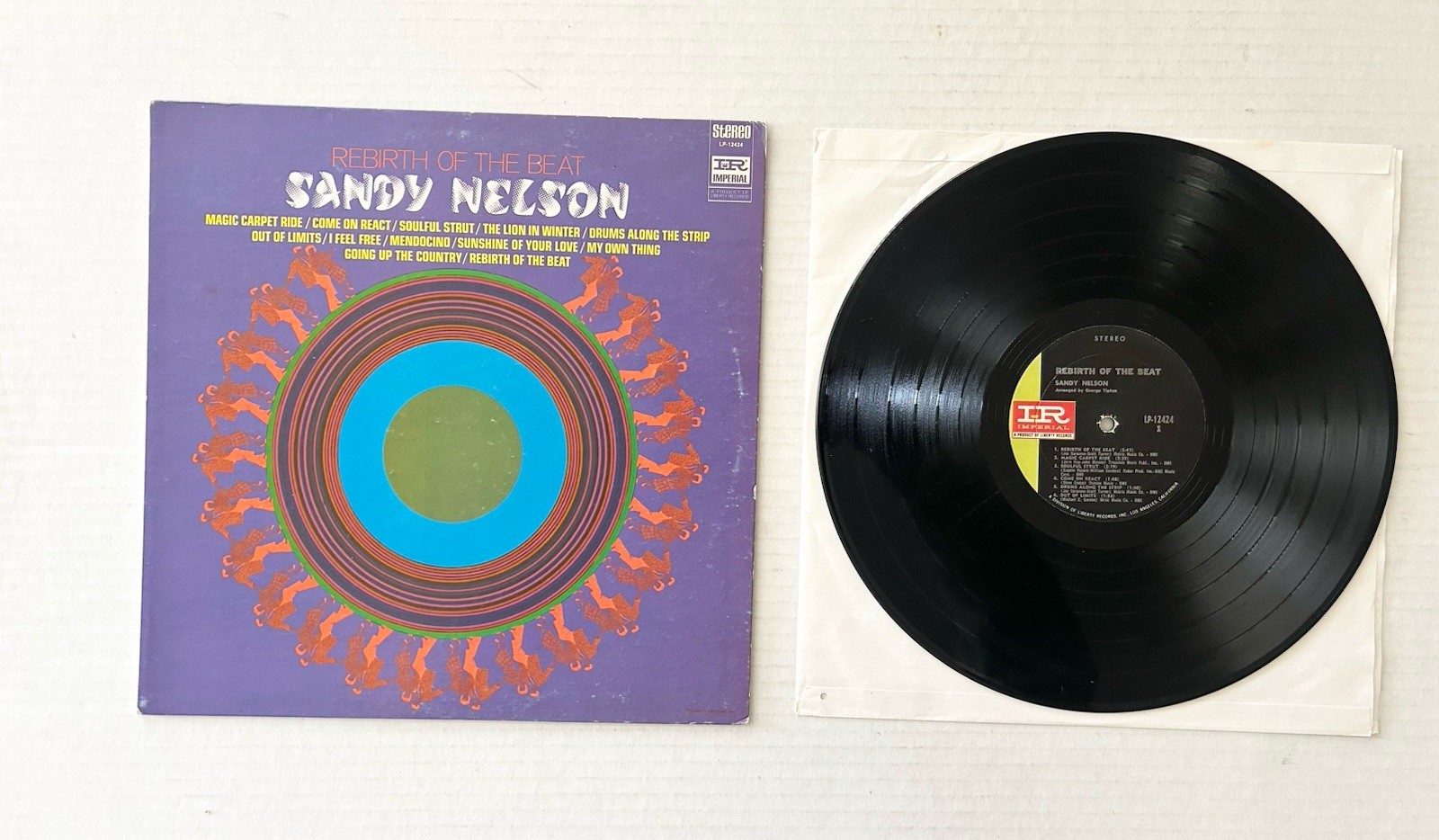 SANDY NELSON Rebirth Of The Beat Vinyl Record LP G-/F Pop Rock