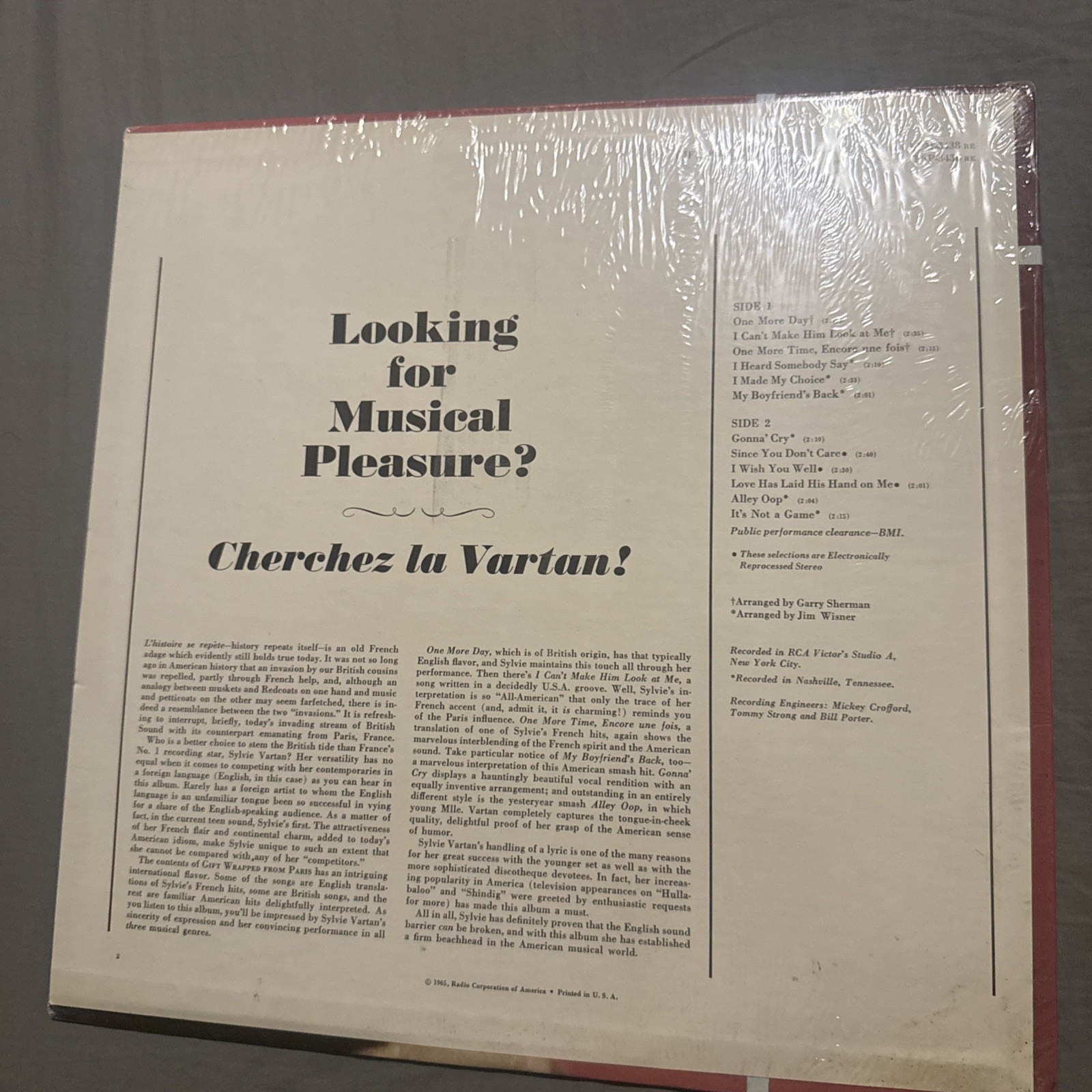 Sylvie Vartan Gift Wrapped From Paris LP 1965 FACTORY SEALED MINT Vintage Vinyl