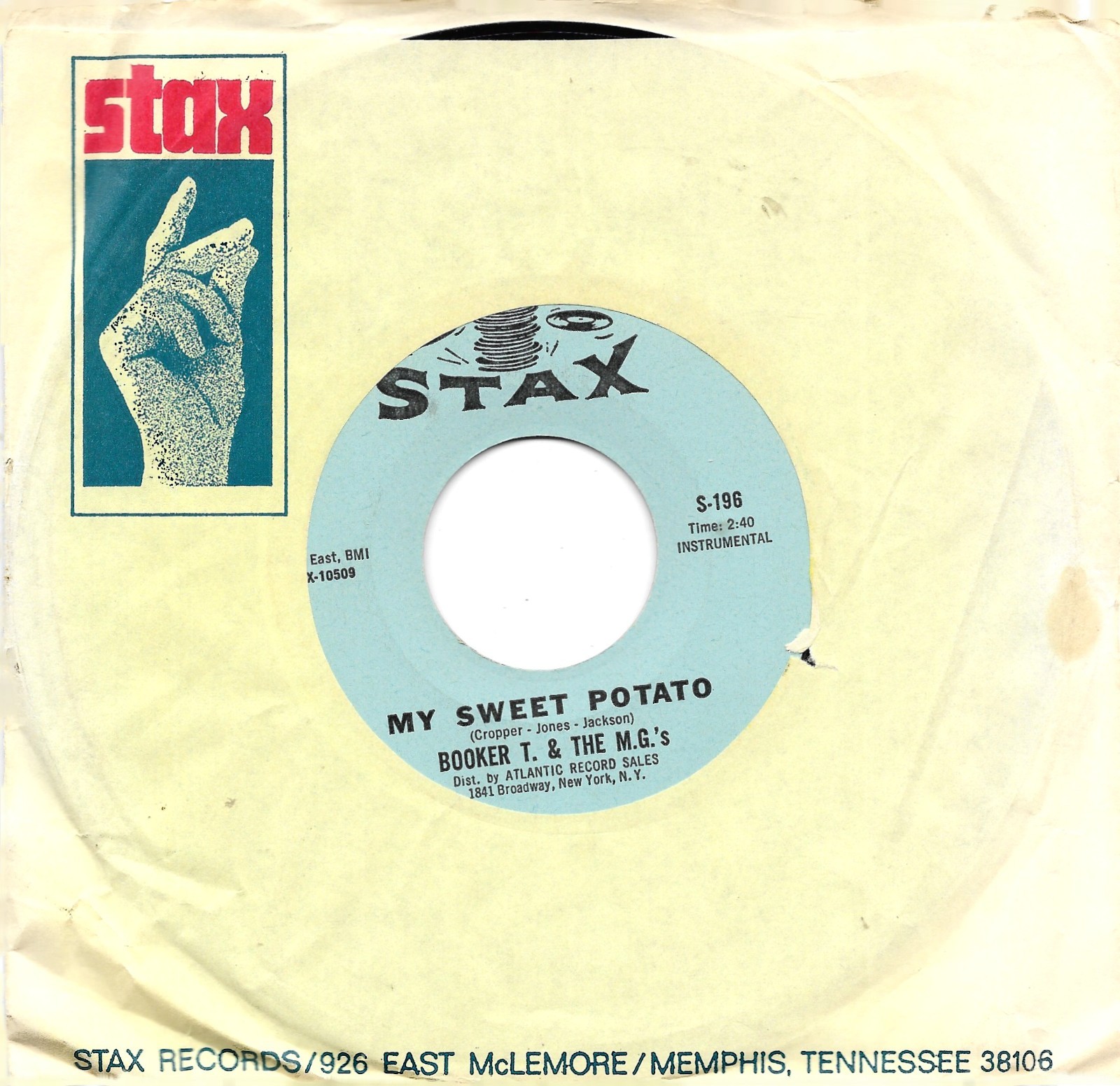 BOOKER T. & THE M.G.’s (My Sweet Potato) Stax 196 = MINT VINTAGE record