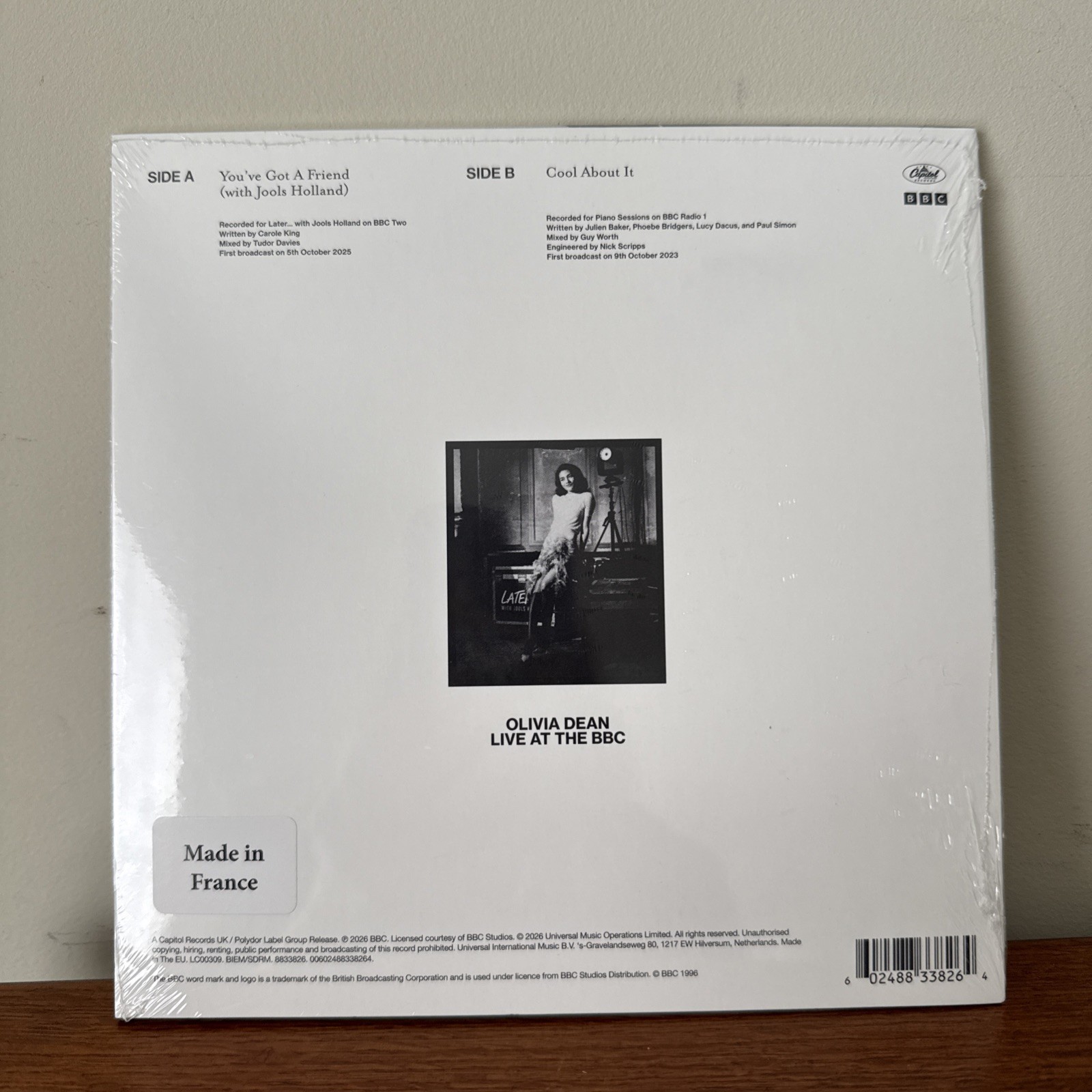Olivia Dean – Live At The BBC Record Store Day 2026 Excl. 7″ Vinyl RSD