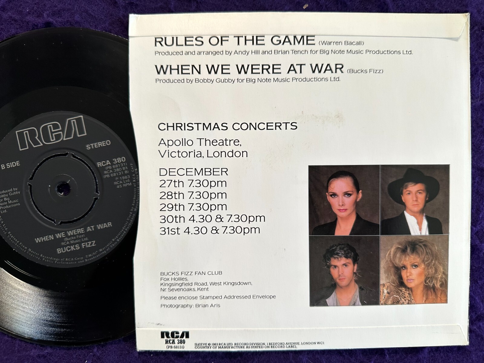 6x UK Lot 45 BUCKS FIZZ Rules Of / Run For / My Camera / The Land of / Piece of