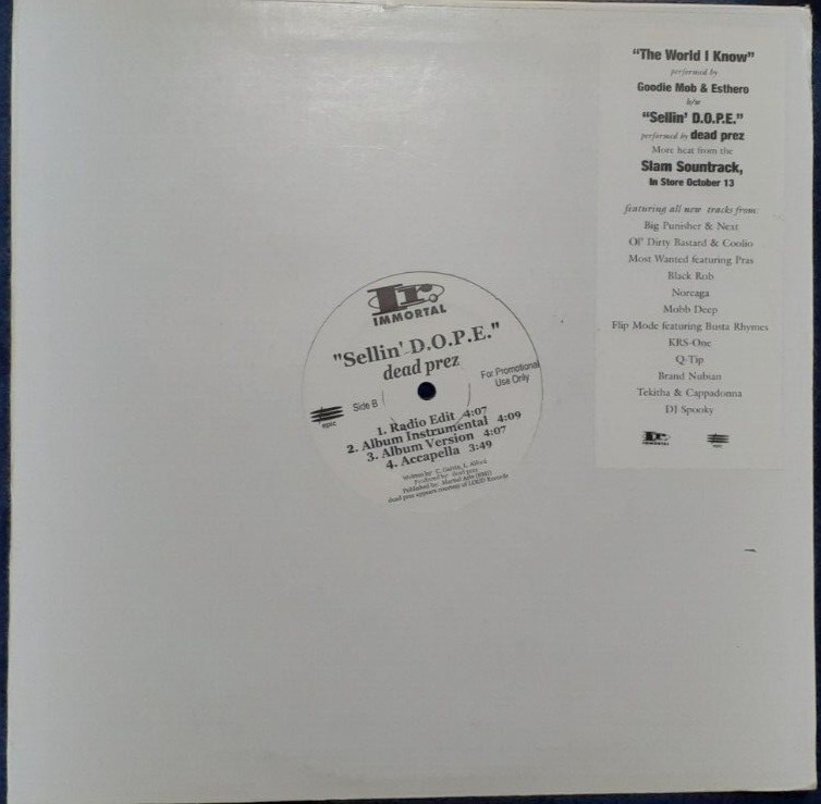 Dead Prez Selln’ Dope Goodie Mob and Esthero The World I Know Vinyl Single