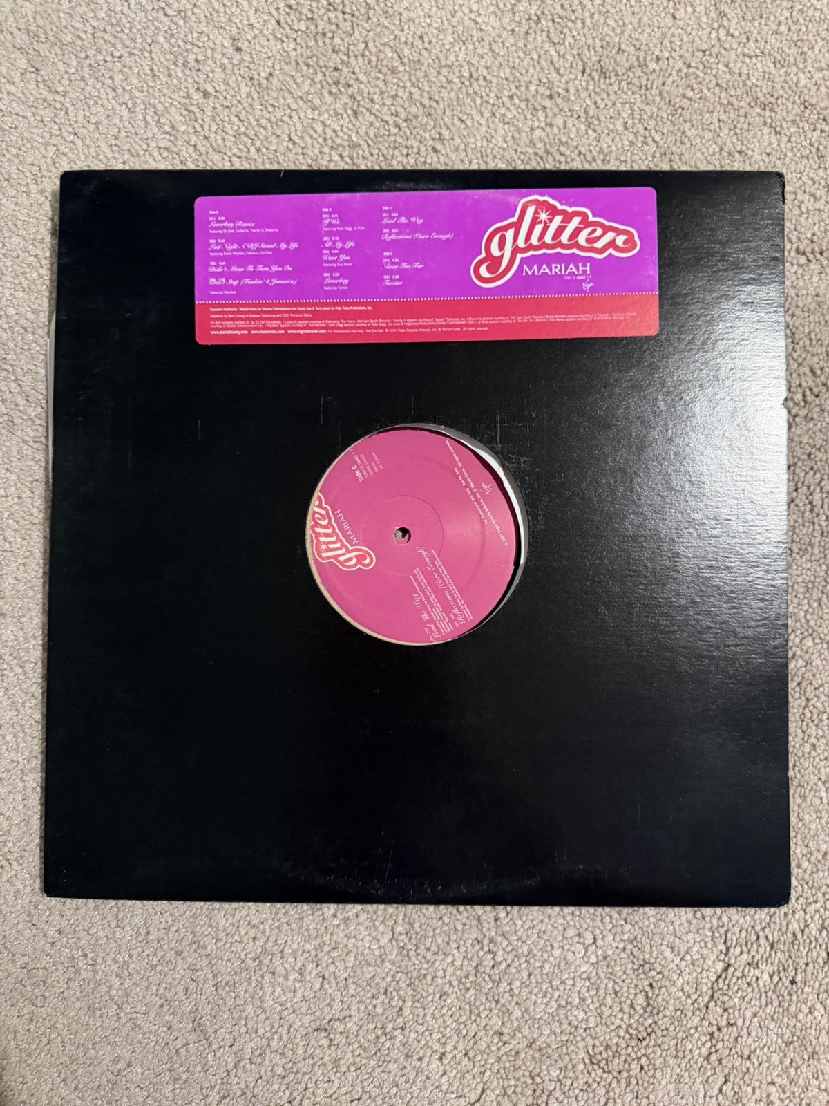 Mariah Carey Glitter Promo Vinyl 2001 Virgin Records READ/SEE PHOTOS