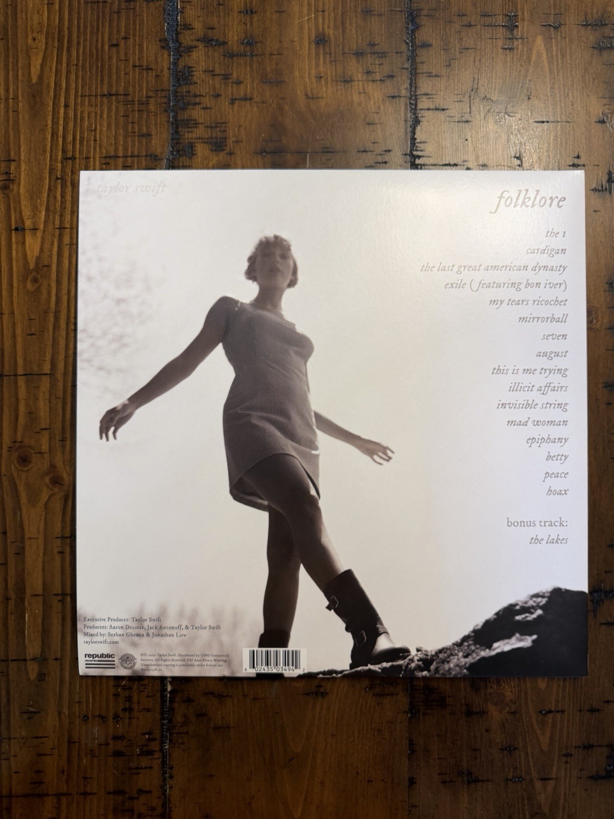 Taylor Swift – folklore « running like water » Limited Edition Silver Vinyl