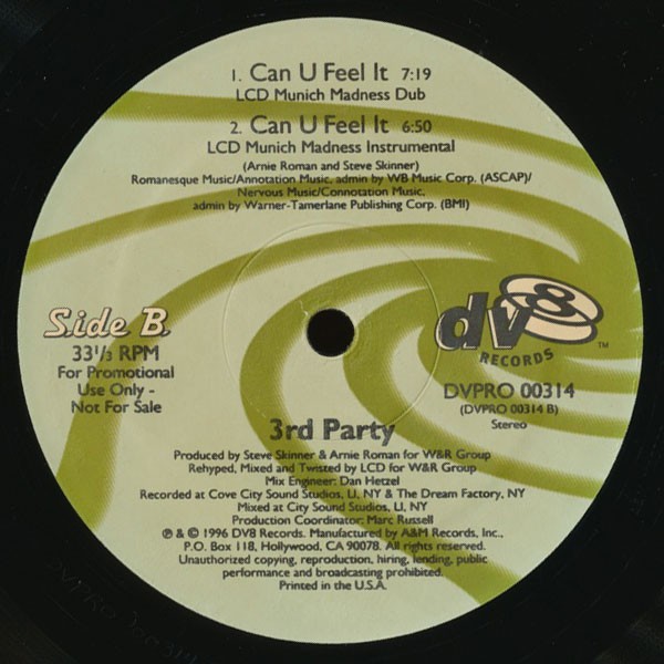 3rd Party – Can U Feel It (LCD Mixes) (12″) (Very Good Plus (VG+)) – 3846971890]
