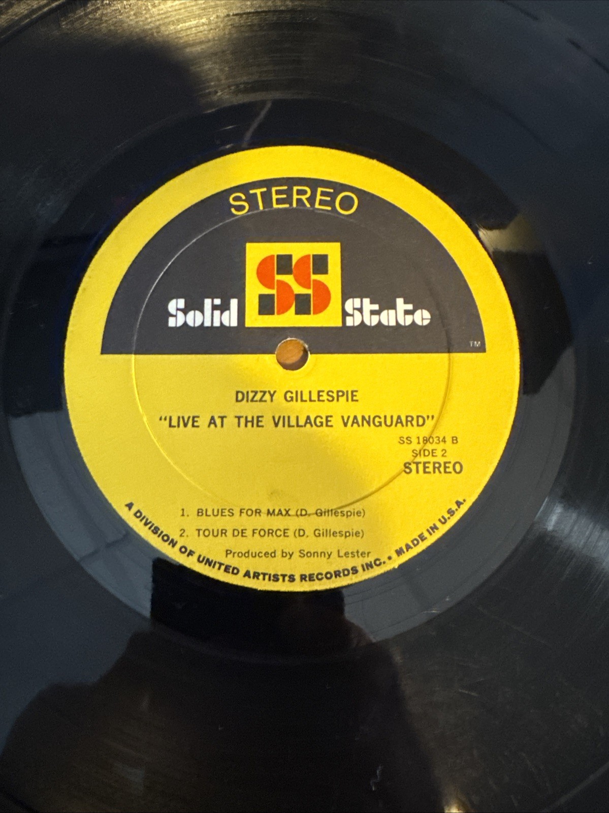 Jazz LP Dizzy Gillespie Live At the Village Vanguard Solid State SS 18034 B4 VG