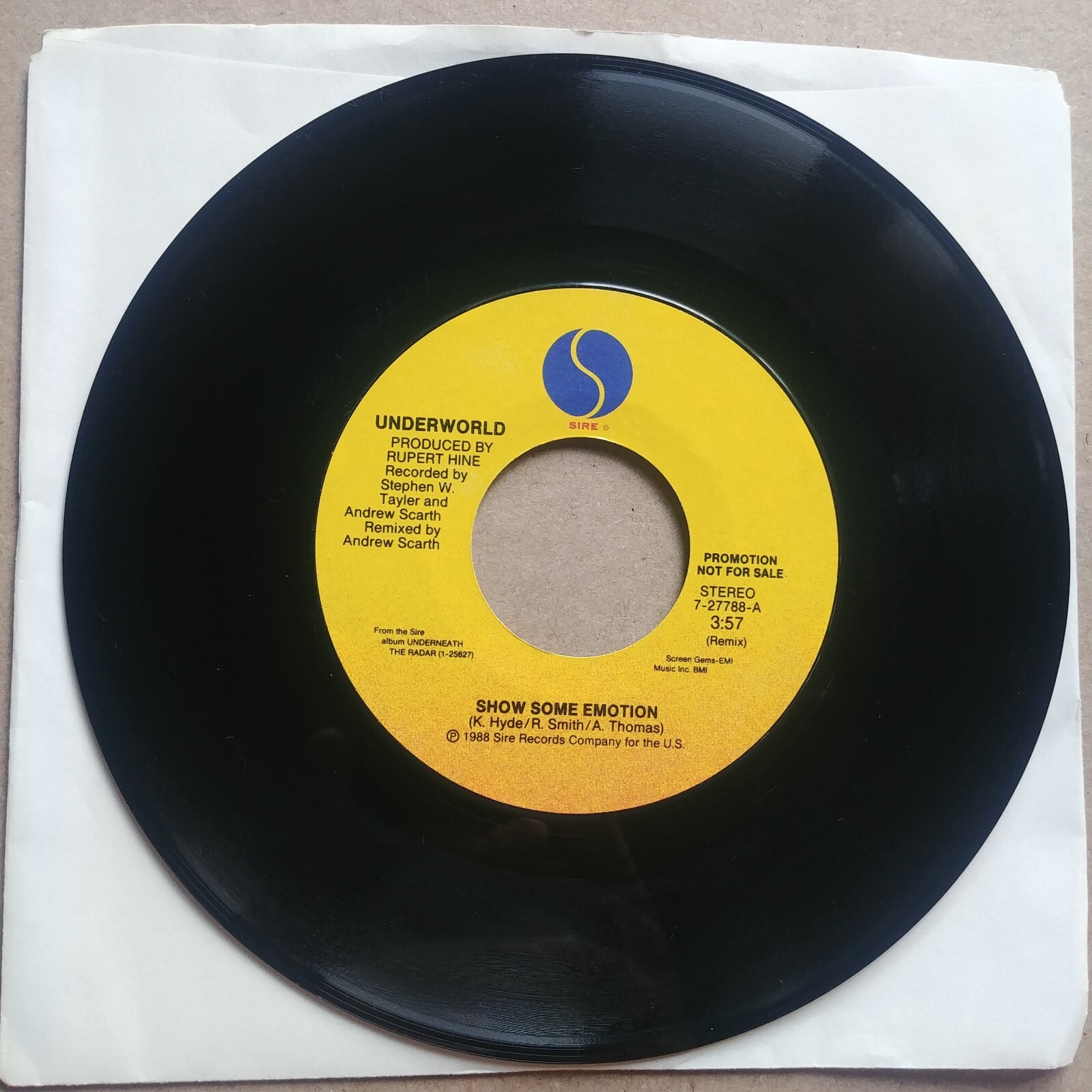 UNDERWORLD Show Some Emotion DJ PROMO 45 7″ POP ELECTRONIC Record Vinyl Records