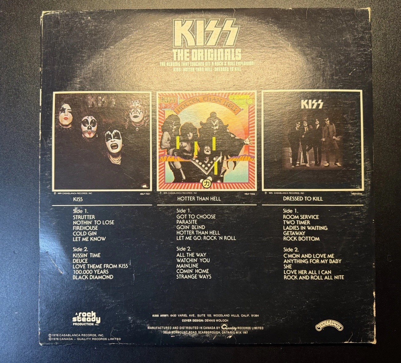 1976 KISS The Originals Vinyl Record LP with Inserts. Limited Edition 1st Print
