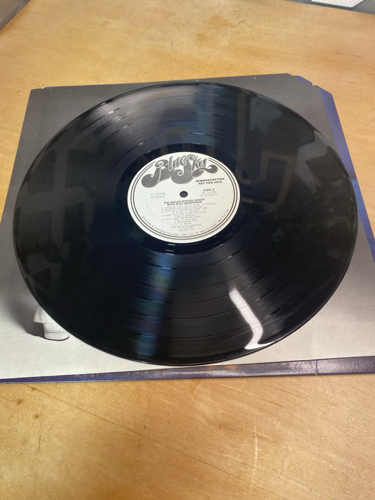 The Edgar Winter Group With Rick Derringer LP Blue Sky PZ 33798 VG+/VG CornerCut