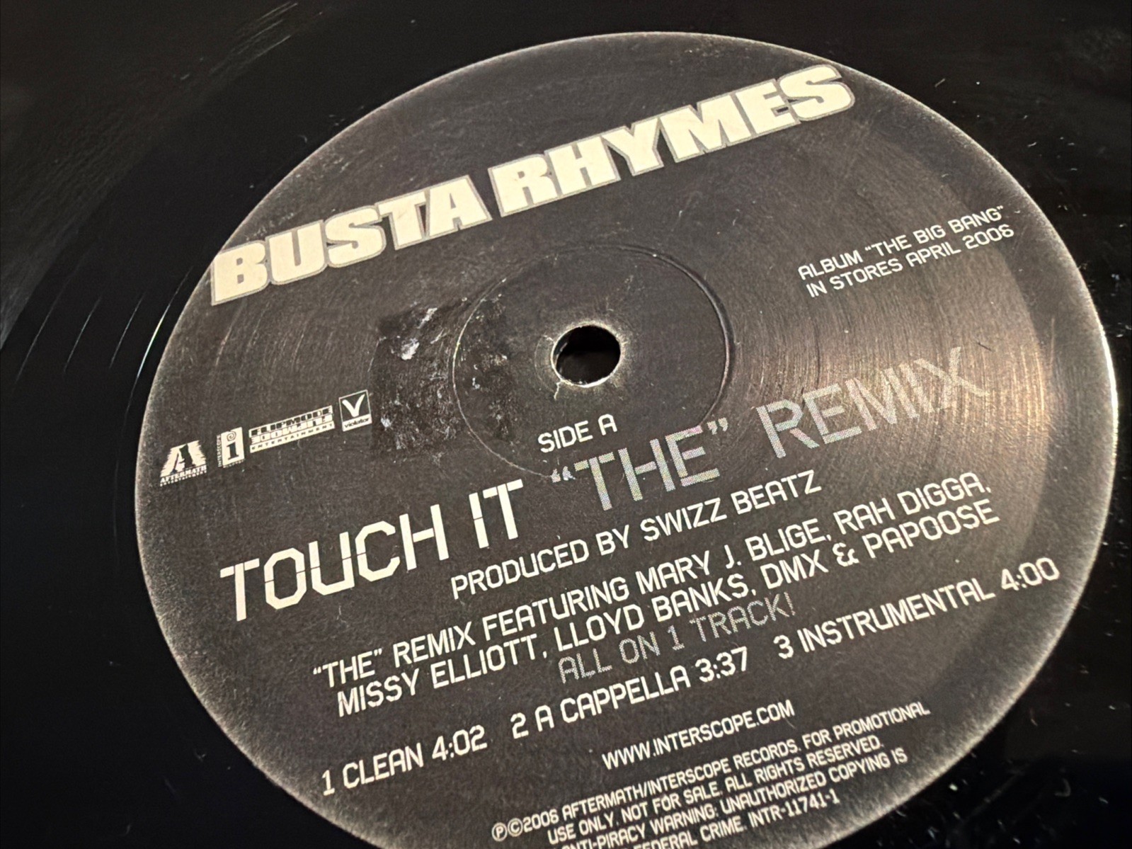 Busta Rhymes – Touch It (The Remix) – Vinyl, 12″, Promo- US 2006