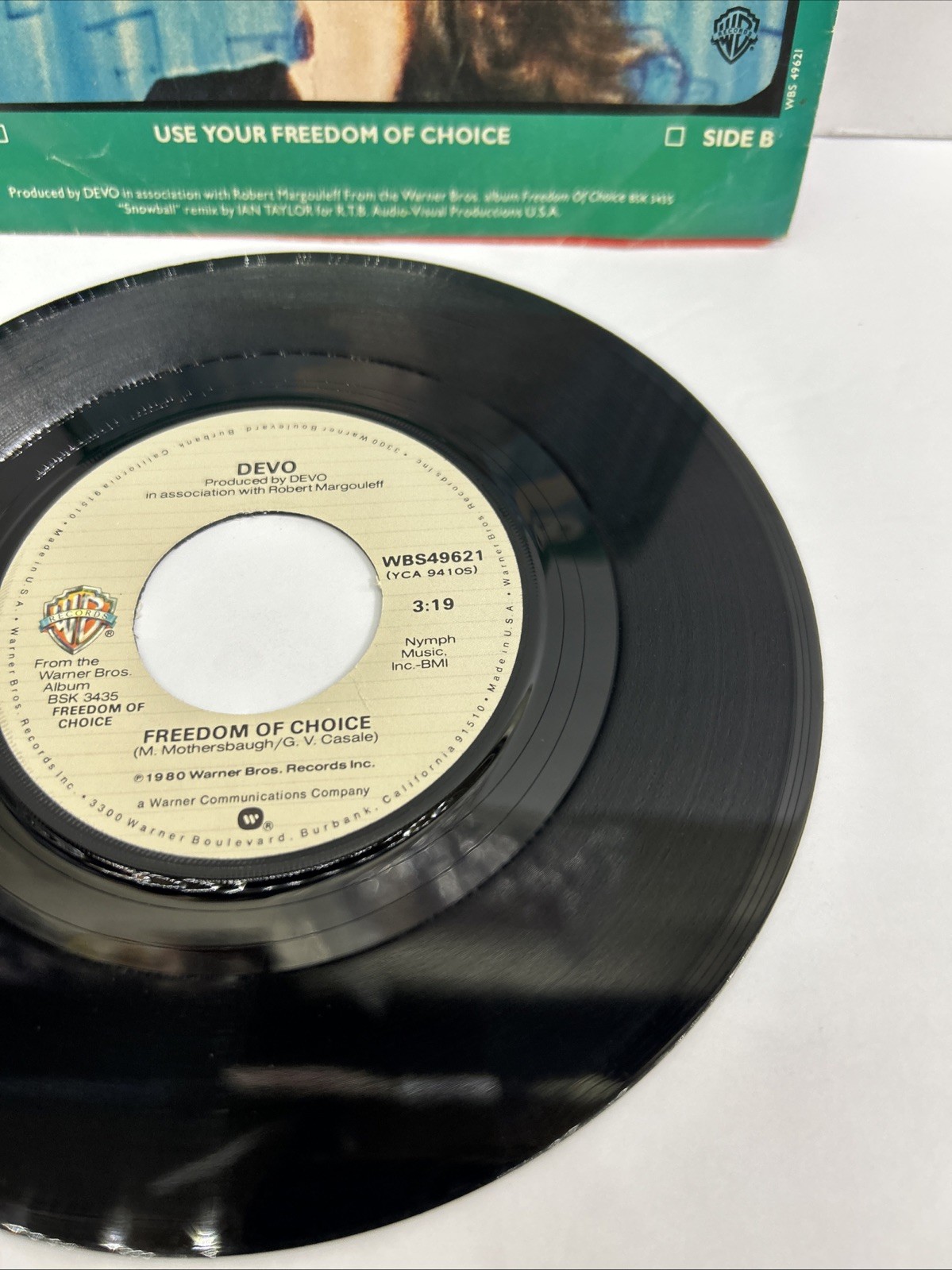 DEVO Snowball / Freedom Of Choice – 1980 WARNER BROS. 7” 45 NEW WAVE SYNTH POP