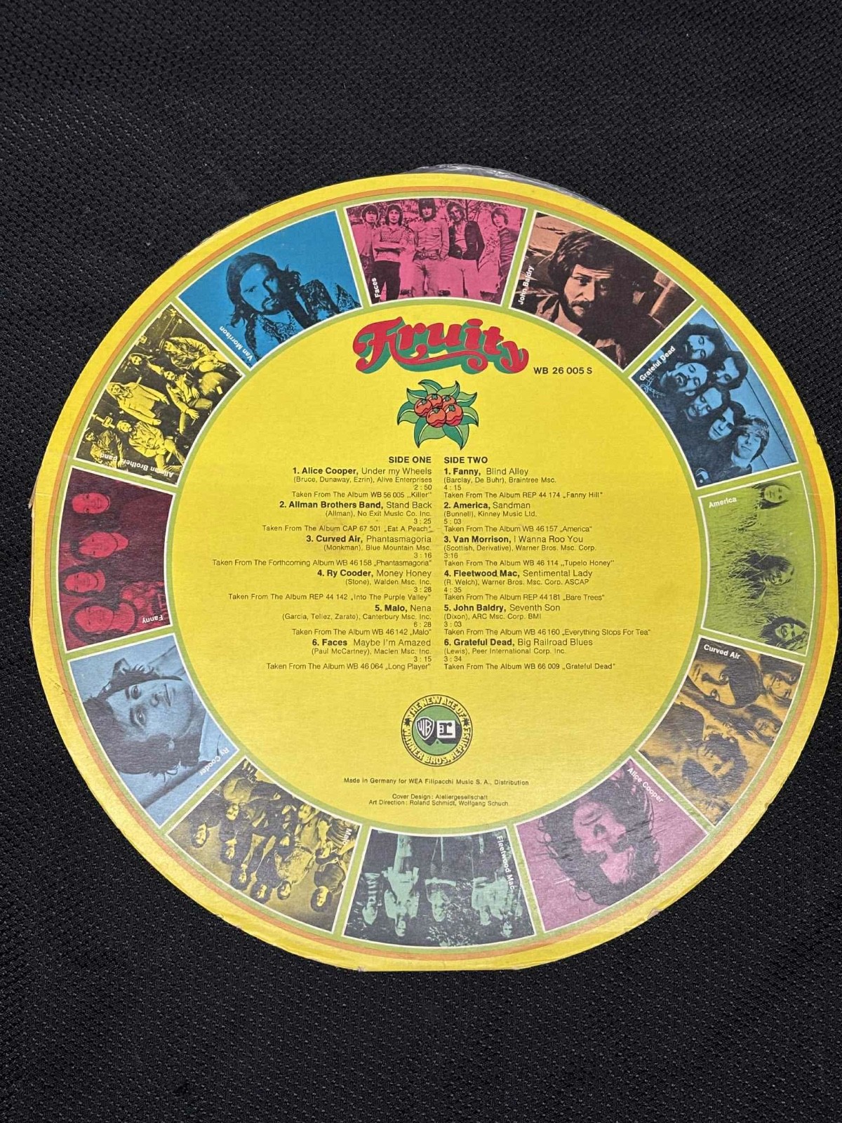 Fruity – Warner Bros Sampler Picture Disc LP Germany WB 26 005 S Alice Cooper