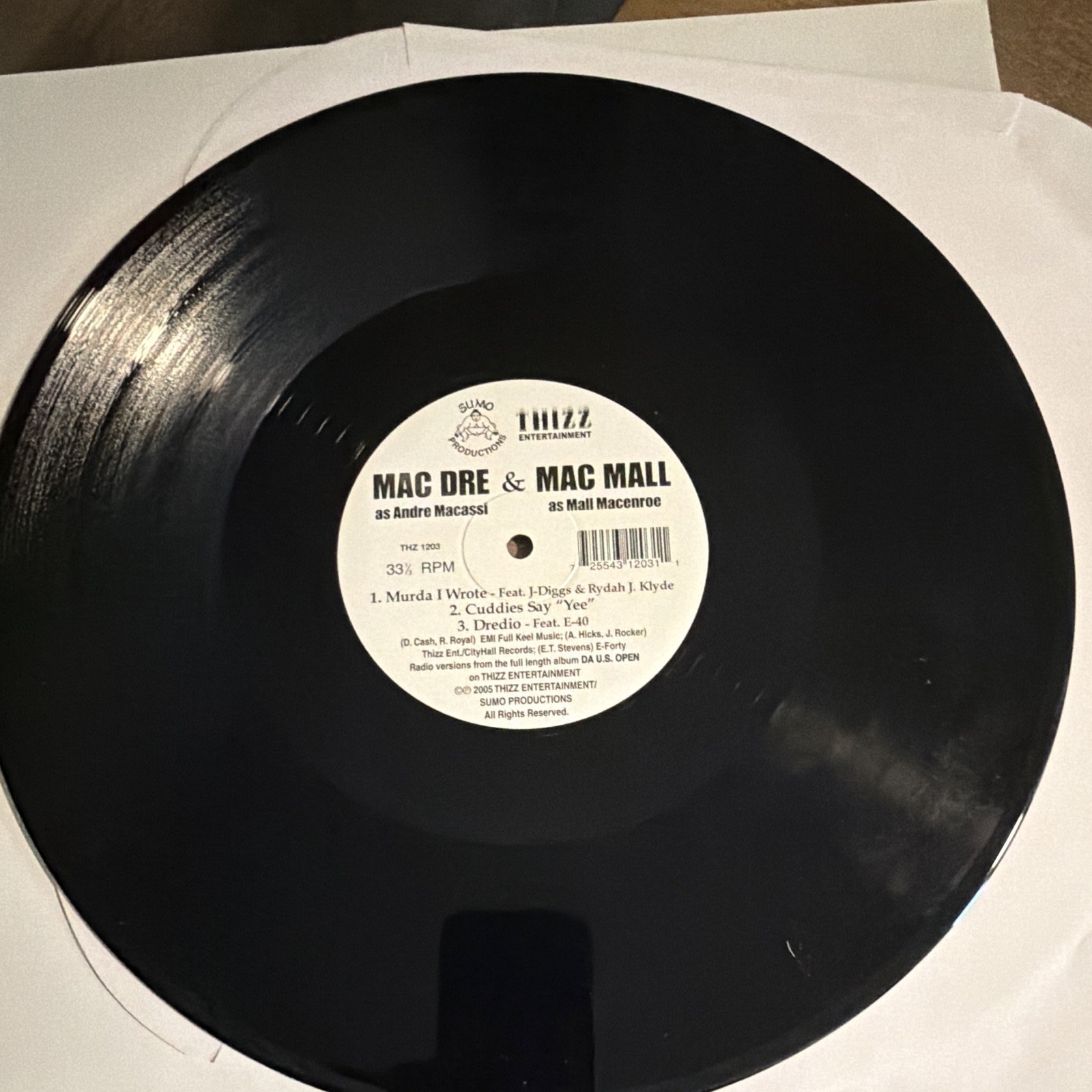Mac Dre & Mac Mall – Mac Dre & Mac Mall LP 12″ 33 RPM Black Vinyl THIZ 1203