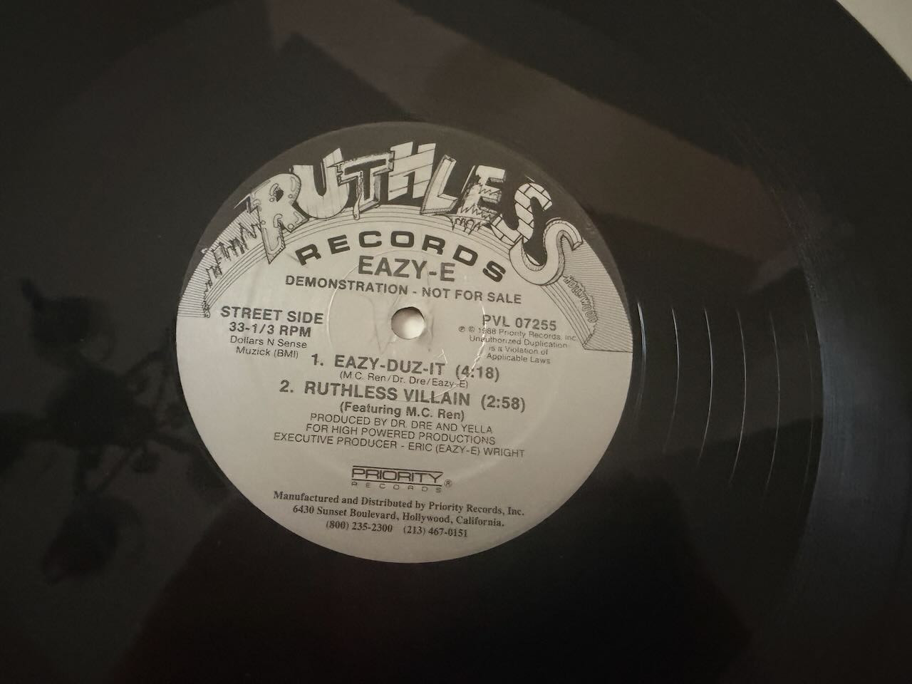 Eazy-E “Radio ~ Eazy Duz It ~ Ruthless Villian” 1988 Ruthless Records ~ Promo