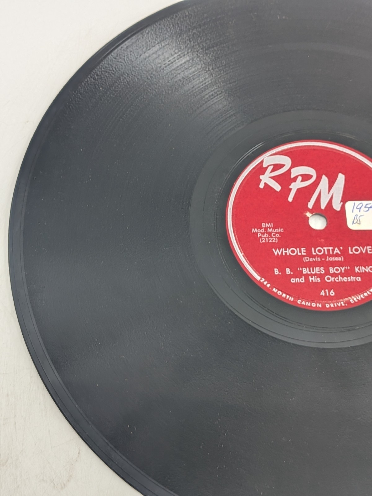 Whole Lotta’ Love/You Upset me Baby BB KING 78 RPM BLUES VG