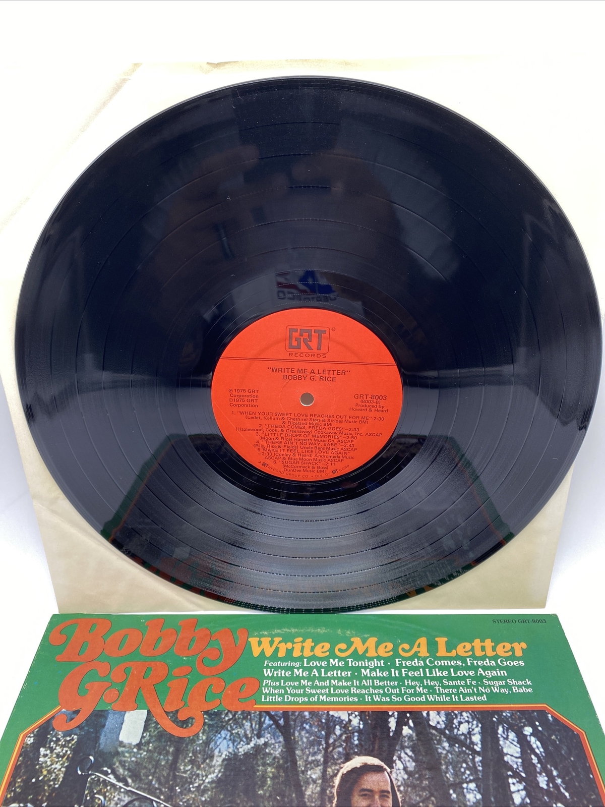 Bobby G Rice Write Me A Letter 1975 Vinyl LP GTR Records