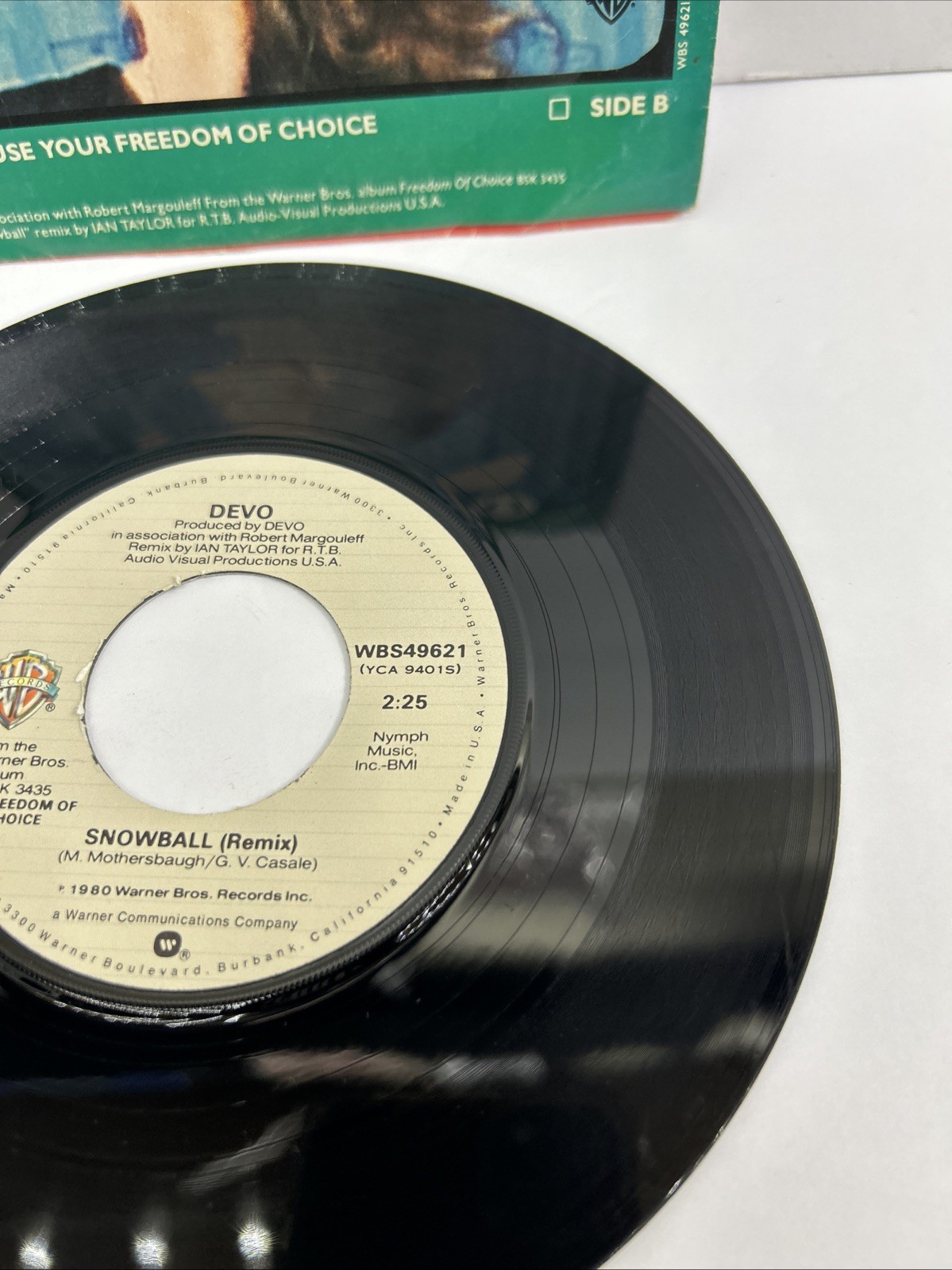 DEVO Snowball / Freedom Of Choice – 1980 WARNER BROS. 7” 45 NEW WAVE SYNTH POP