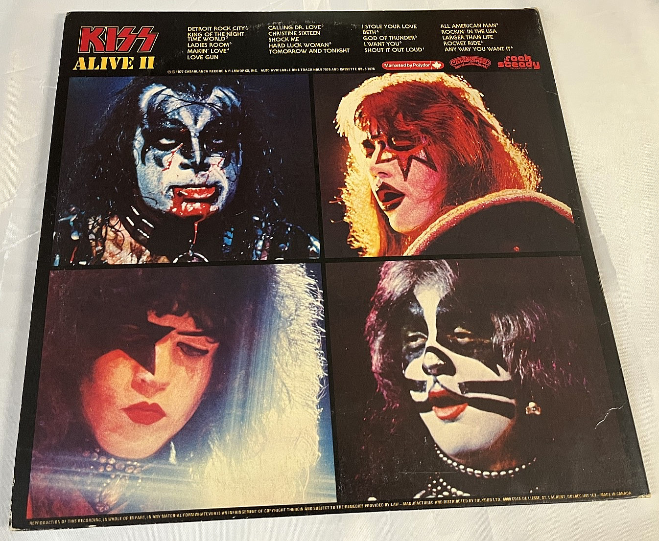 KISS ALIVE II Canada 2XLP Vinyl Tattoos Booklet Sleeves Polydor Ace Aucoin VG+