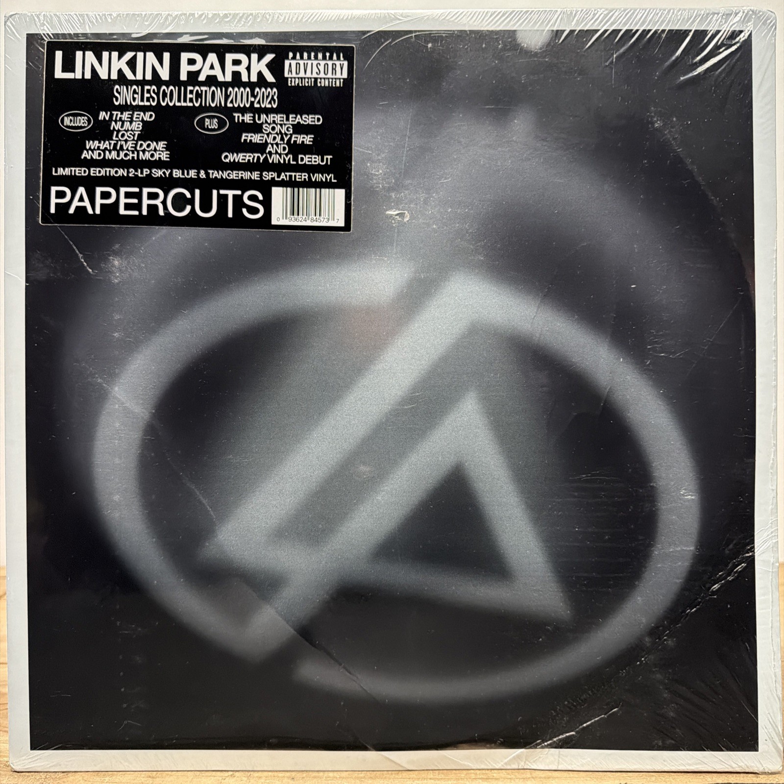 LIMITED EDITION LINKIN PARK PAPERCUTS DBL SKY BLUE & TANGERINE SPLATTER VINYL