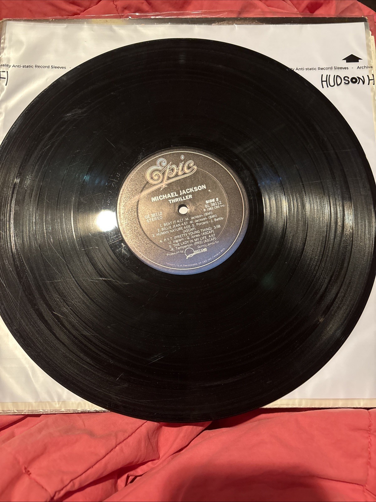 Michael Jackson Thriller 1982 LP Album Epic, QE 38112, Produced by Quincy Jones