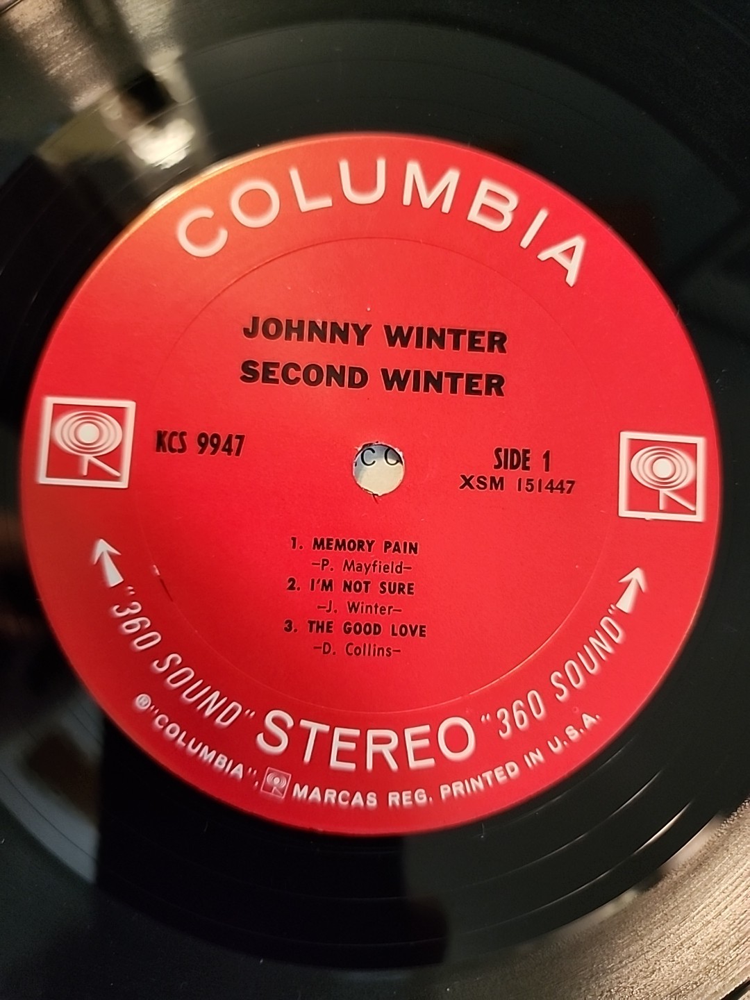 JOHNNY WINTER SECOND WINTER TWO RECORD LP WITH BLANK BACK ON SIDE FOUR