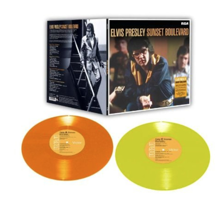 Elvis – Sunset Boulevard – *RARE* Graceland Exclusive (2x) Orange & Yellow LP’s