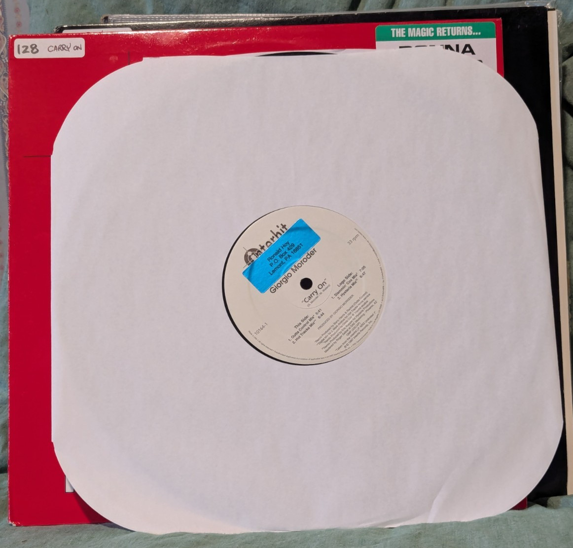 Donna Summer & Giorgio Moroder~ Carry On 1997 Interhit 12″ Vinyl House Hi NRG NM