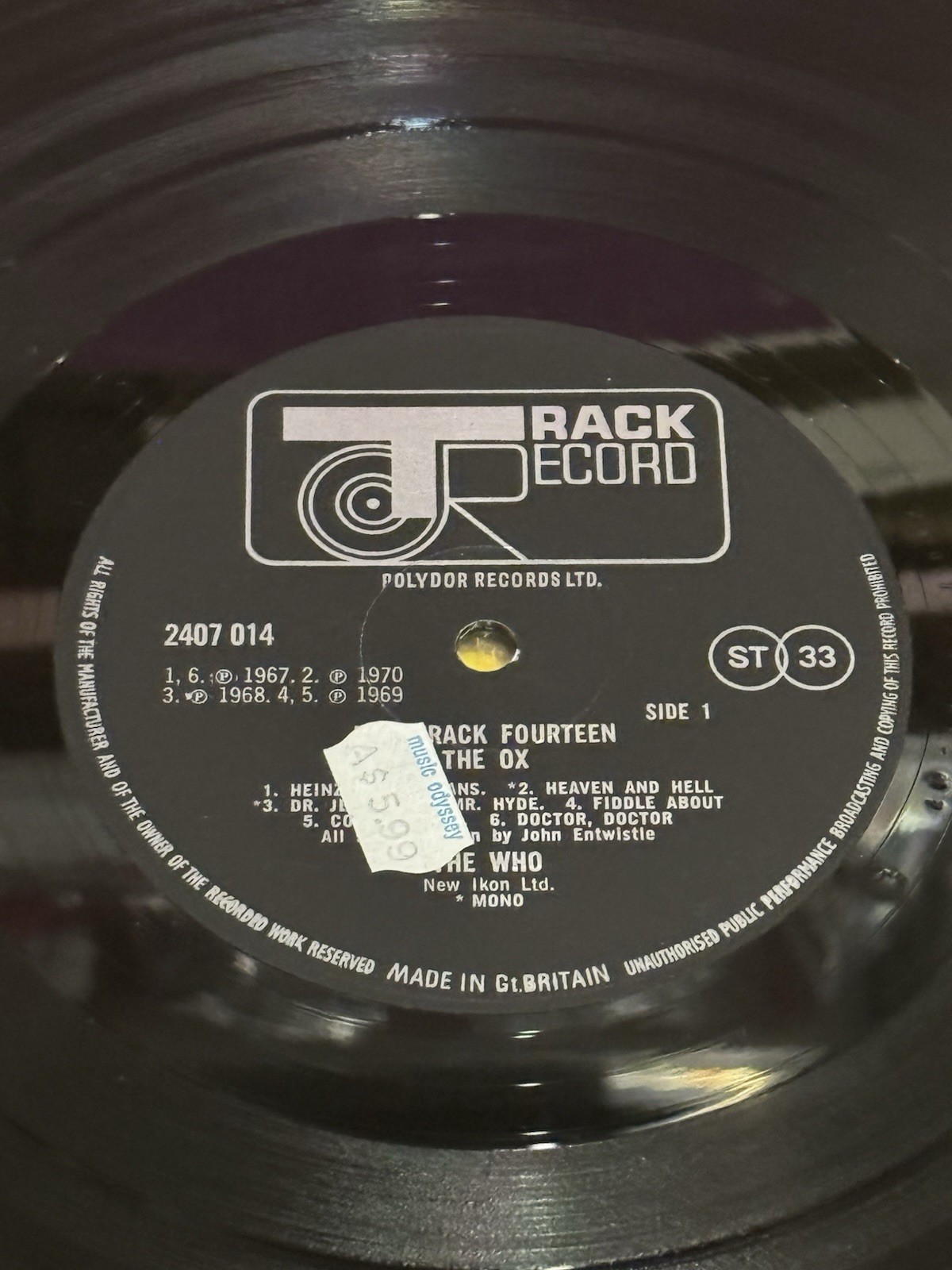 The Who The Ox UK LP Track Backtrack 14 2407 014 Mint Unplayed OG Inner