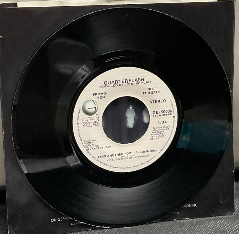 B82 Quarterflash: Find Another Fool, 1981 Geffen Records GEF50006 -PROMO Rock 45