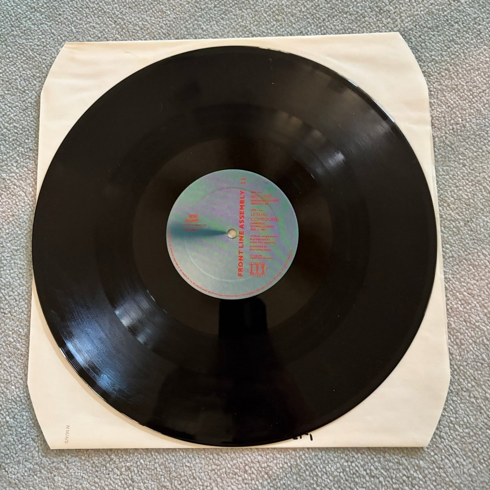 Front Line Assembly – No Limit 12″ Single 1989 Nettwerk EBM Industrial 45 RPM