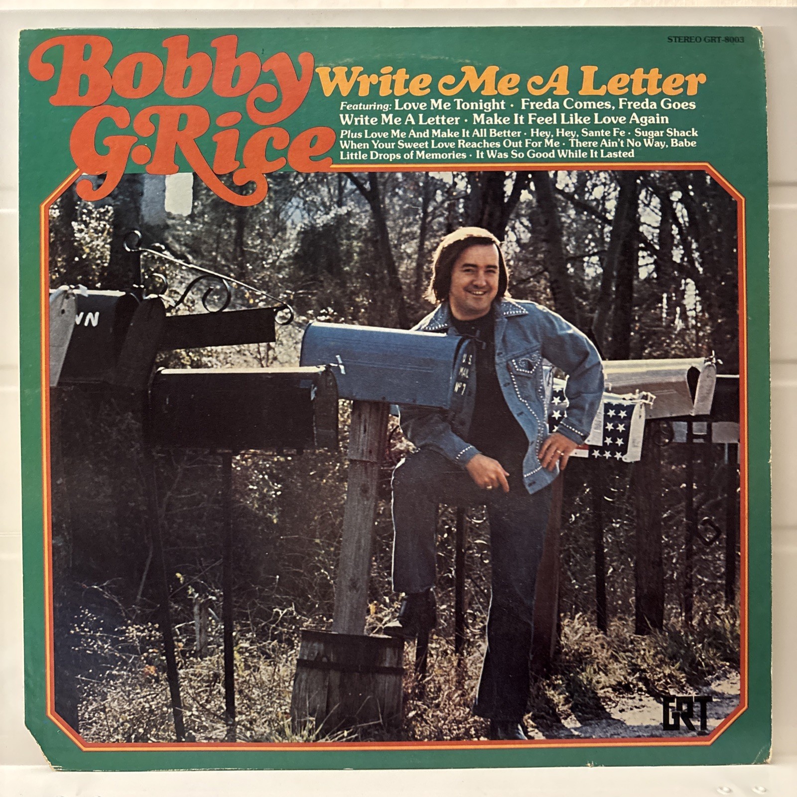Bobby G. Rice – Write Me A Letter – 1975 Vinyl LP – EX/VG