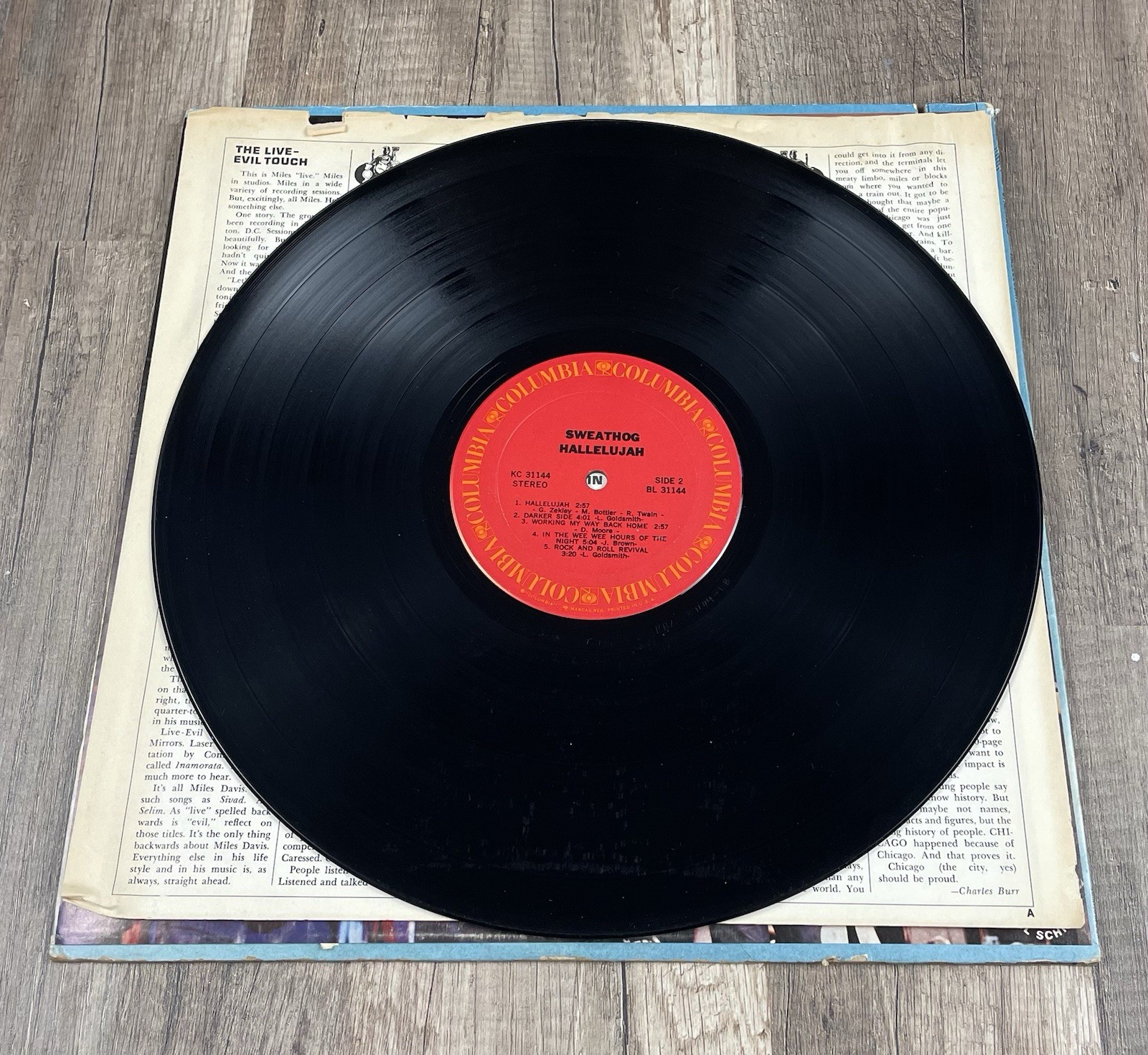 Sweathog – Hallelujah 1972 First Edition Vinyl LP Classic Southern Rock VG