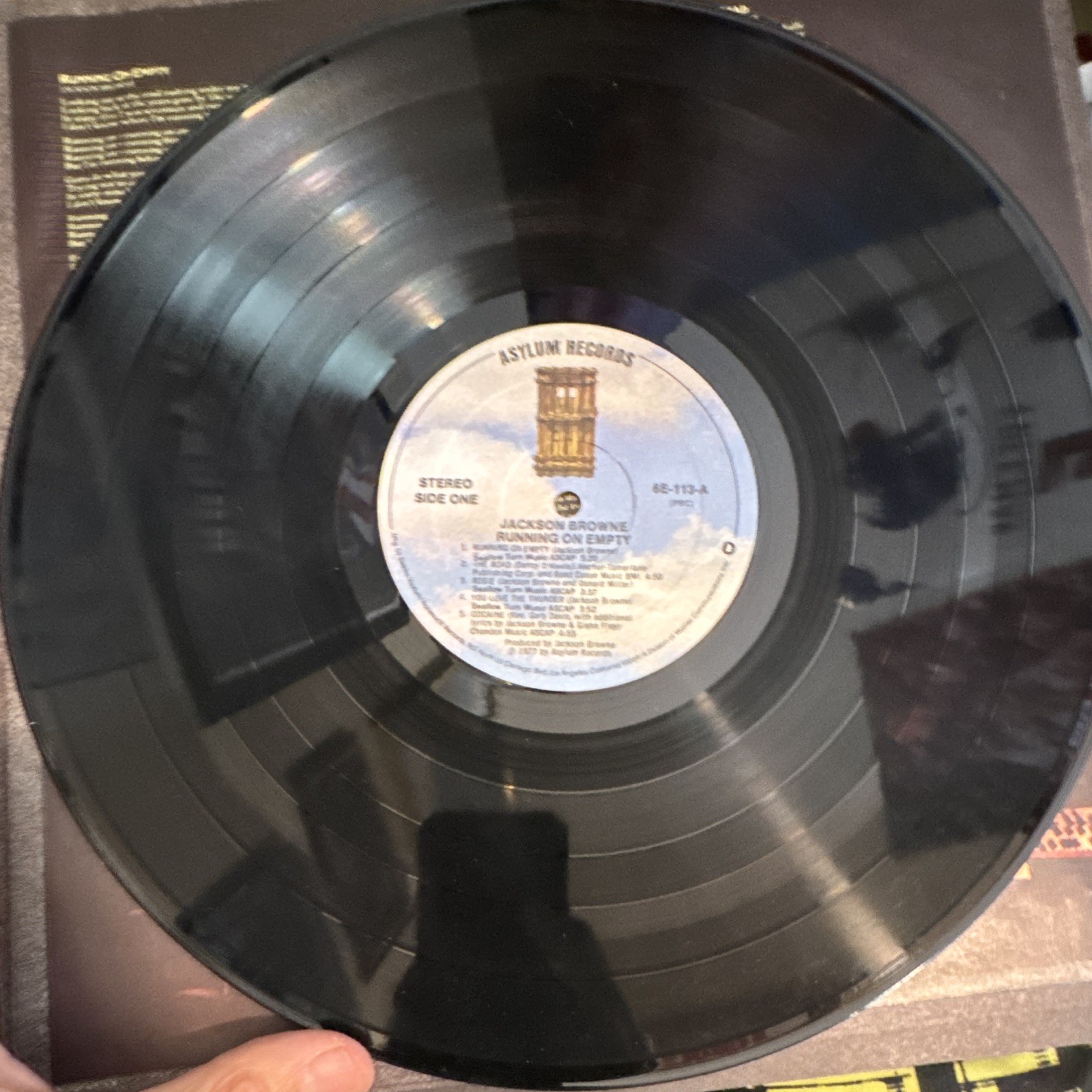 Jackson Browne Running On Empty 12″ Vinyl LP 1977 Asylum 6E-113 Rock Black