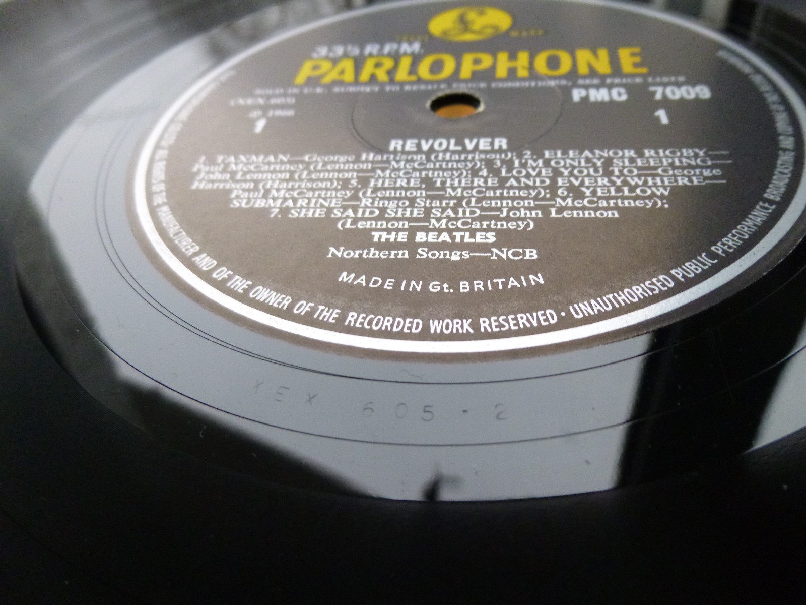 EX+ *164g* BEATLES Revolver UK LP DR Robert & RARE Text wrapping PMC 7009