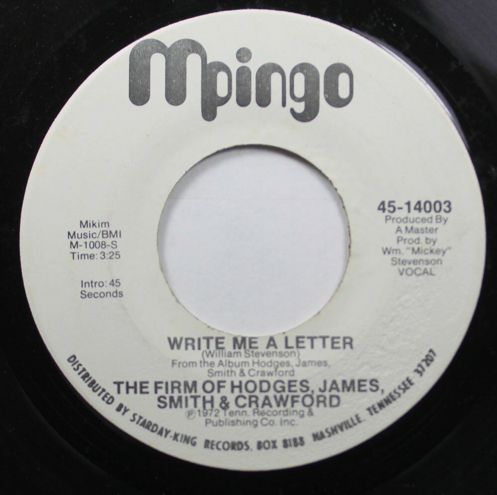 Soul 45 Mpingo – Write Me A Letter / Write Me A Letter On Starday-King Records