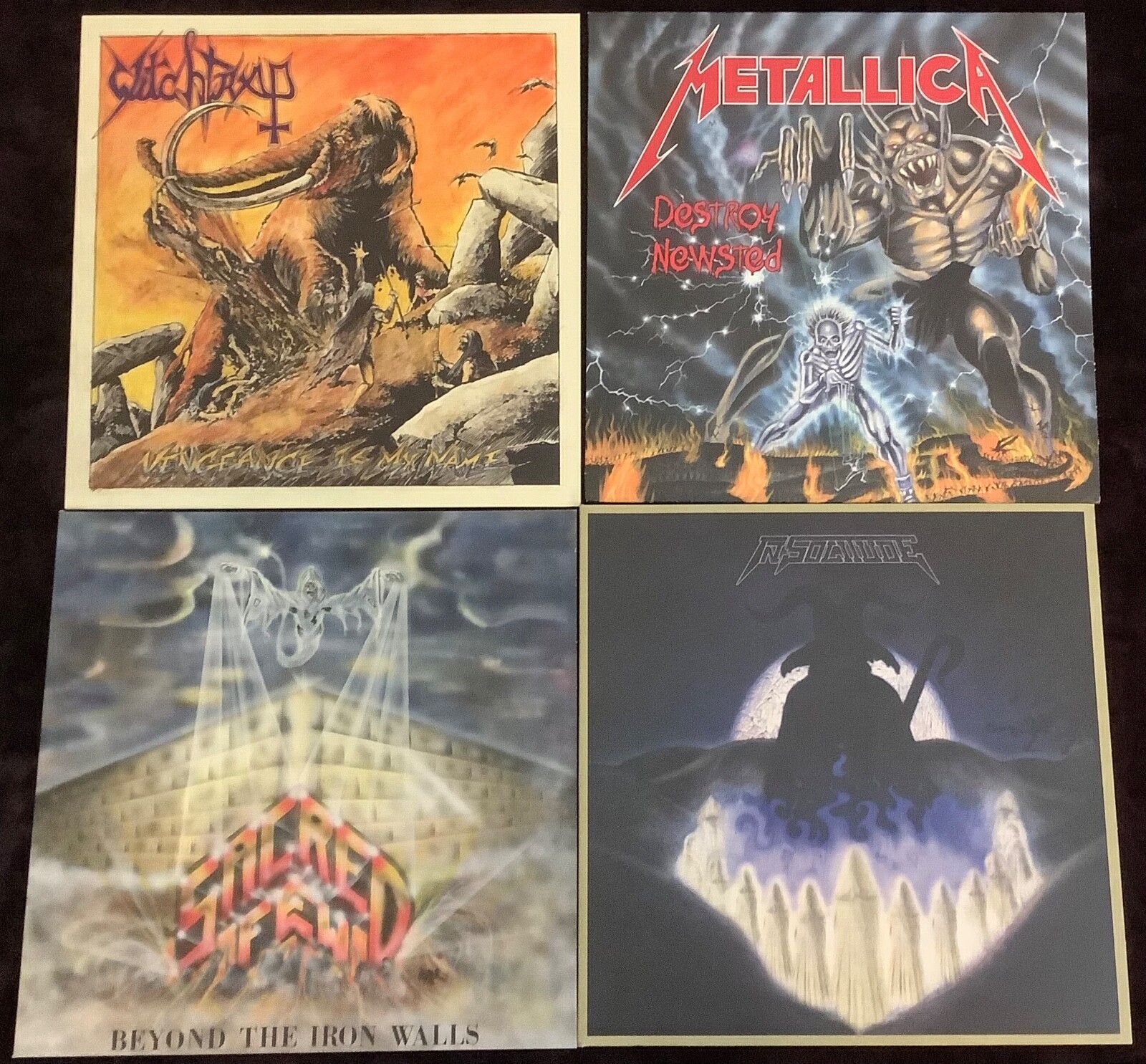 METALLICA WITCHTRAP SACRED FEW IN SOLITUDE 4LP SLEEVES ONLY NO RECORDS THRASH