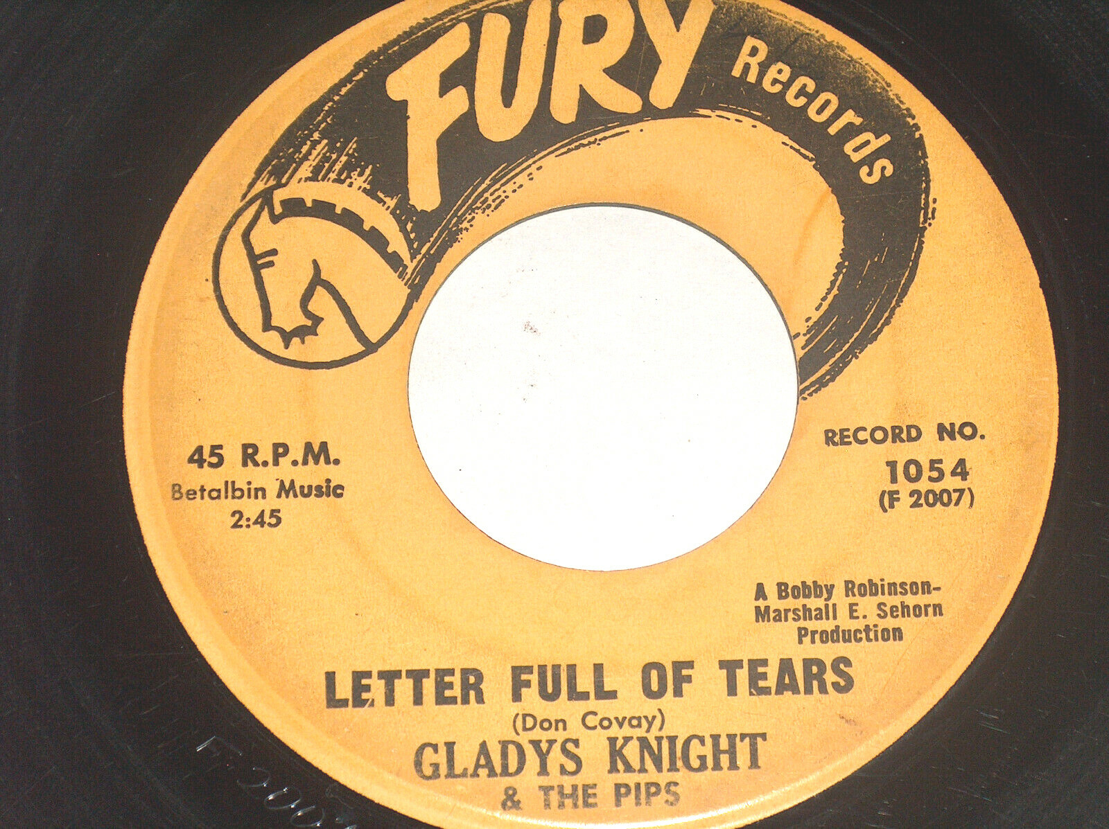 45 RPM Gladys Night The Pips Letter Full Of Tears, Promise Fury Vinyl 1054 VG-