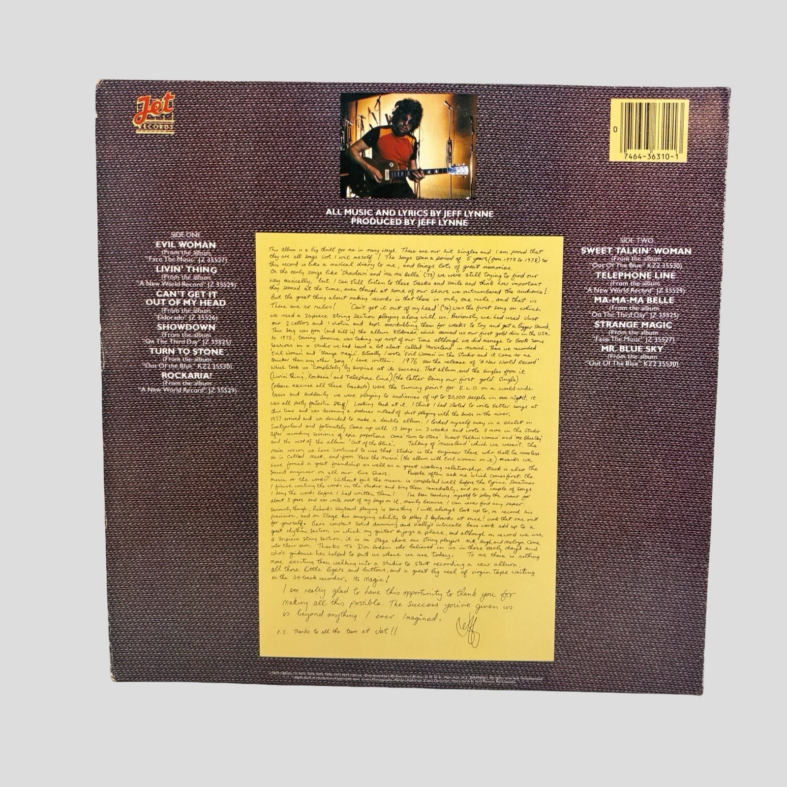 Electric Light Orchestra ELO’s Greatest Hits LP 12″ Vinyl Jet FZ 36310 1979