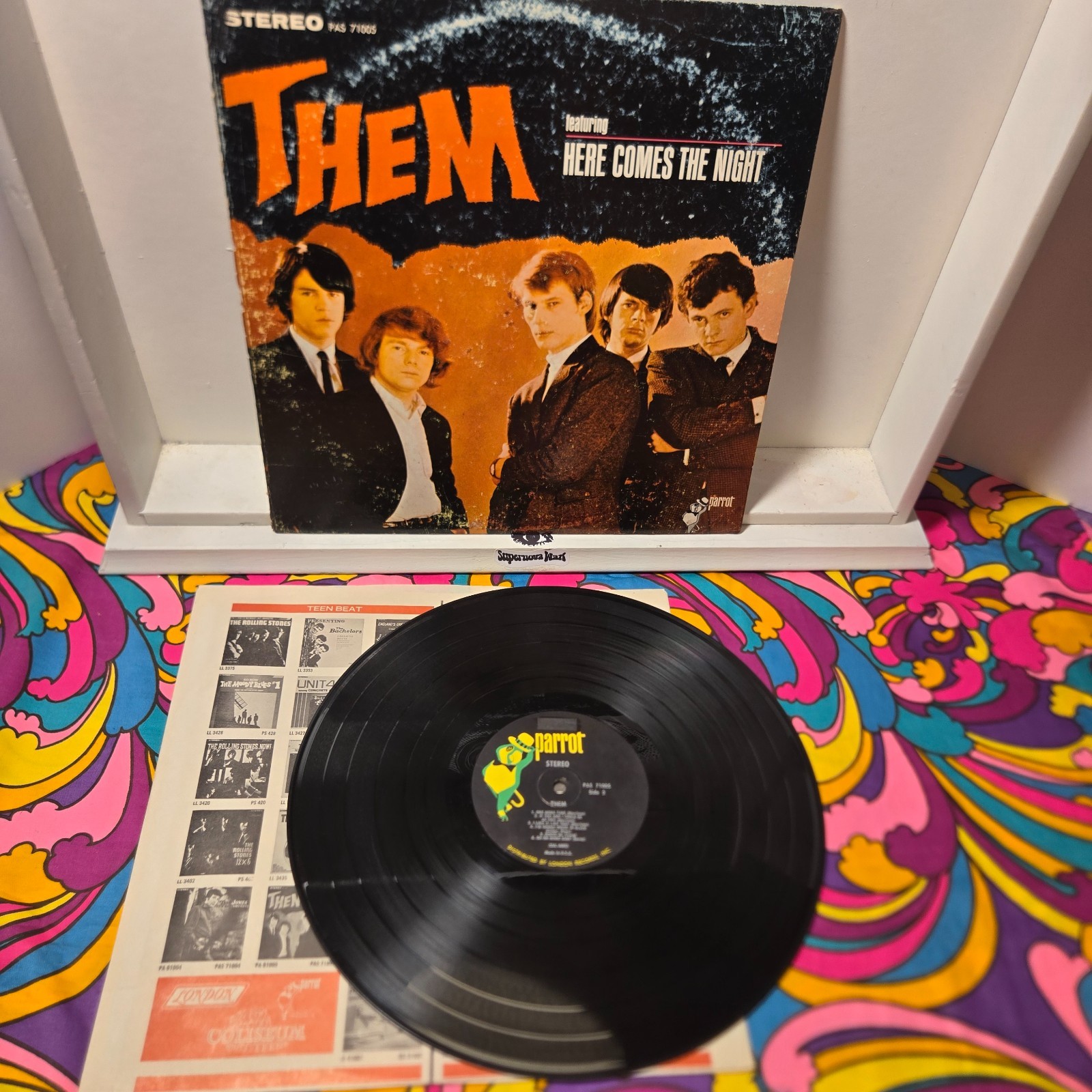 THEM Here Comes the Night LP 1965 US Stereo Parrot Rare Psych Van Morrison