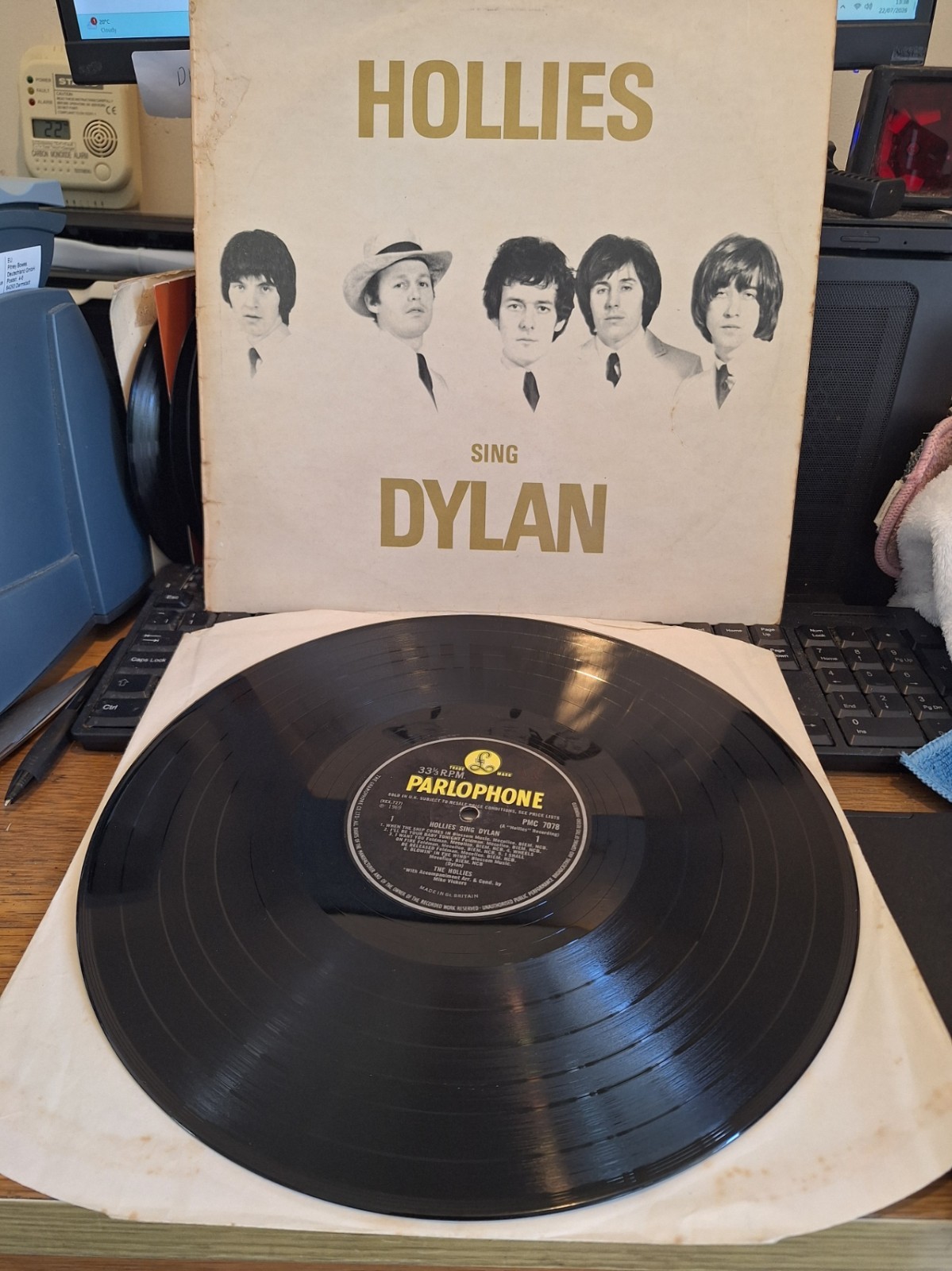THE HOLLIES SING BOB DYLAN VG/VG PARLOPHONE 1969 MONO PRESS PMC7078 VINYL LP