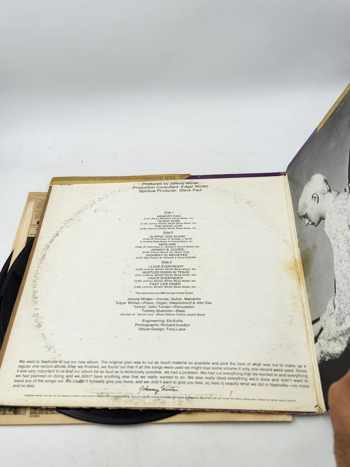 Johnny Winter Second Winter Vinyl LP Record Columbia KCS 9947 Stereo Blues Rock