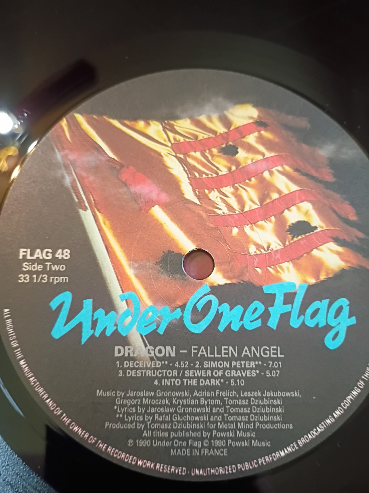 UK UNDER ONE FLAG LP RECORD /DRAGON/FALLEN ANGEL/ VINYL/ METAL ROCK Vintage Viny