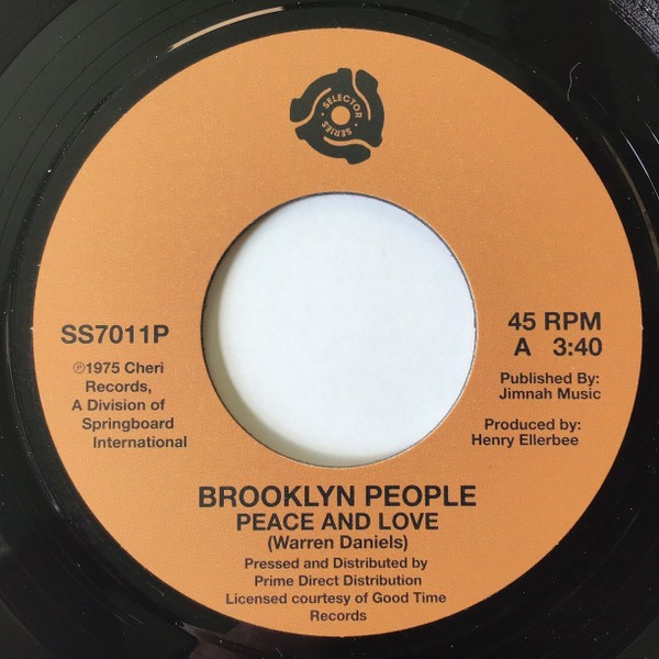 Brooklyn People – Peace And Love (7″) (Mint (M)) – Mint (M)