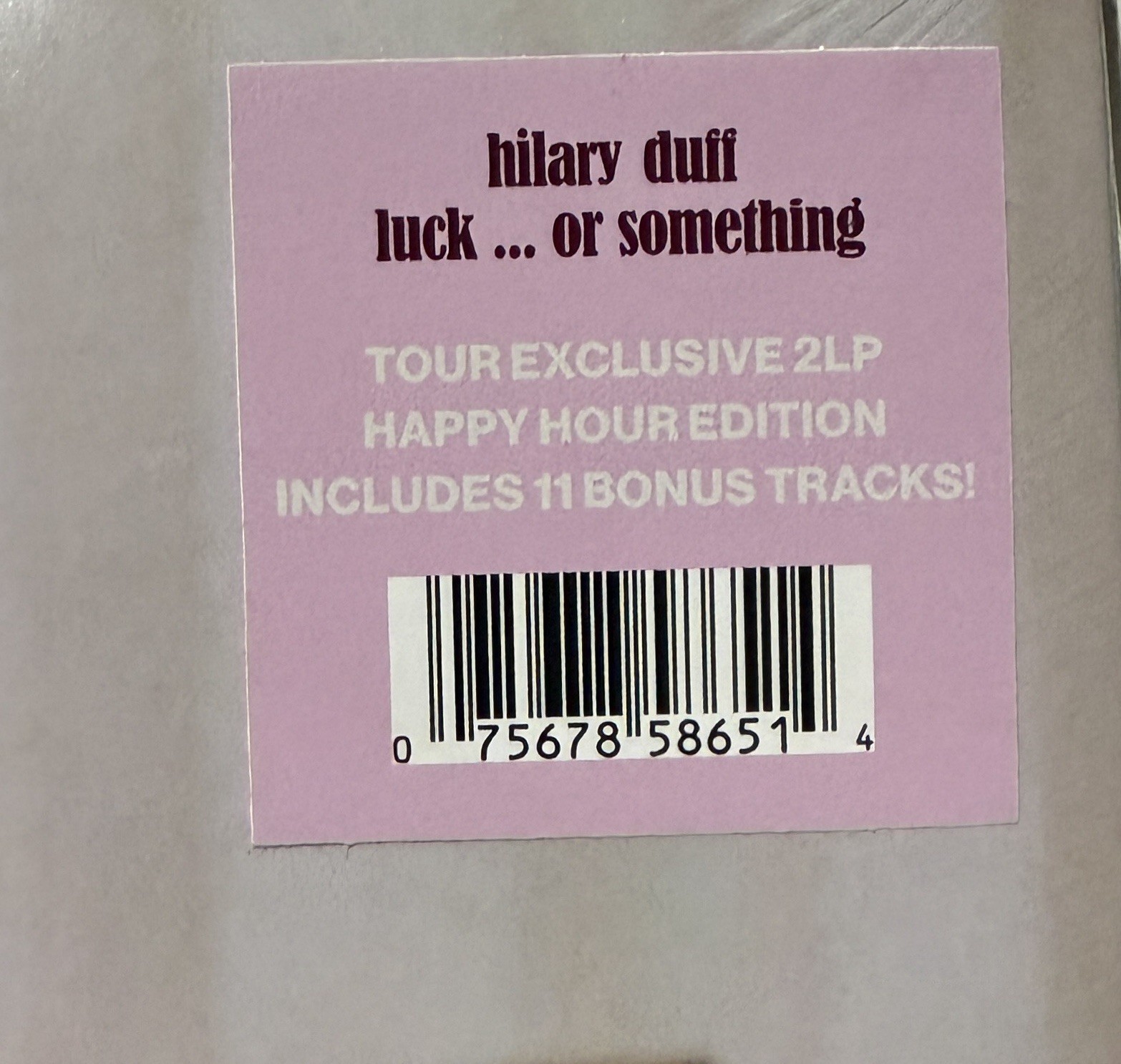 Hilary Duff – Luck… Or Something | Tour Exclusive 2LP Vinyl | New & Sealed