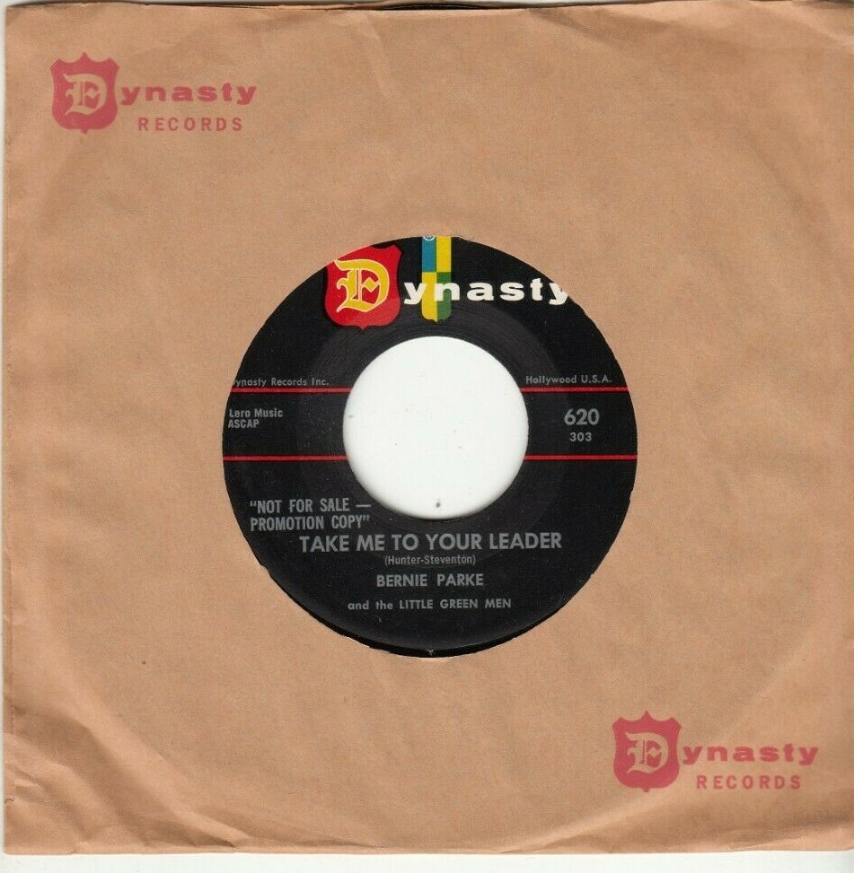 BERNIE PARKE – TAKE ME TO YOUR LEADER – PROMO DYNASTY 45 – GREAT SHAPE – 1959